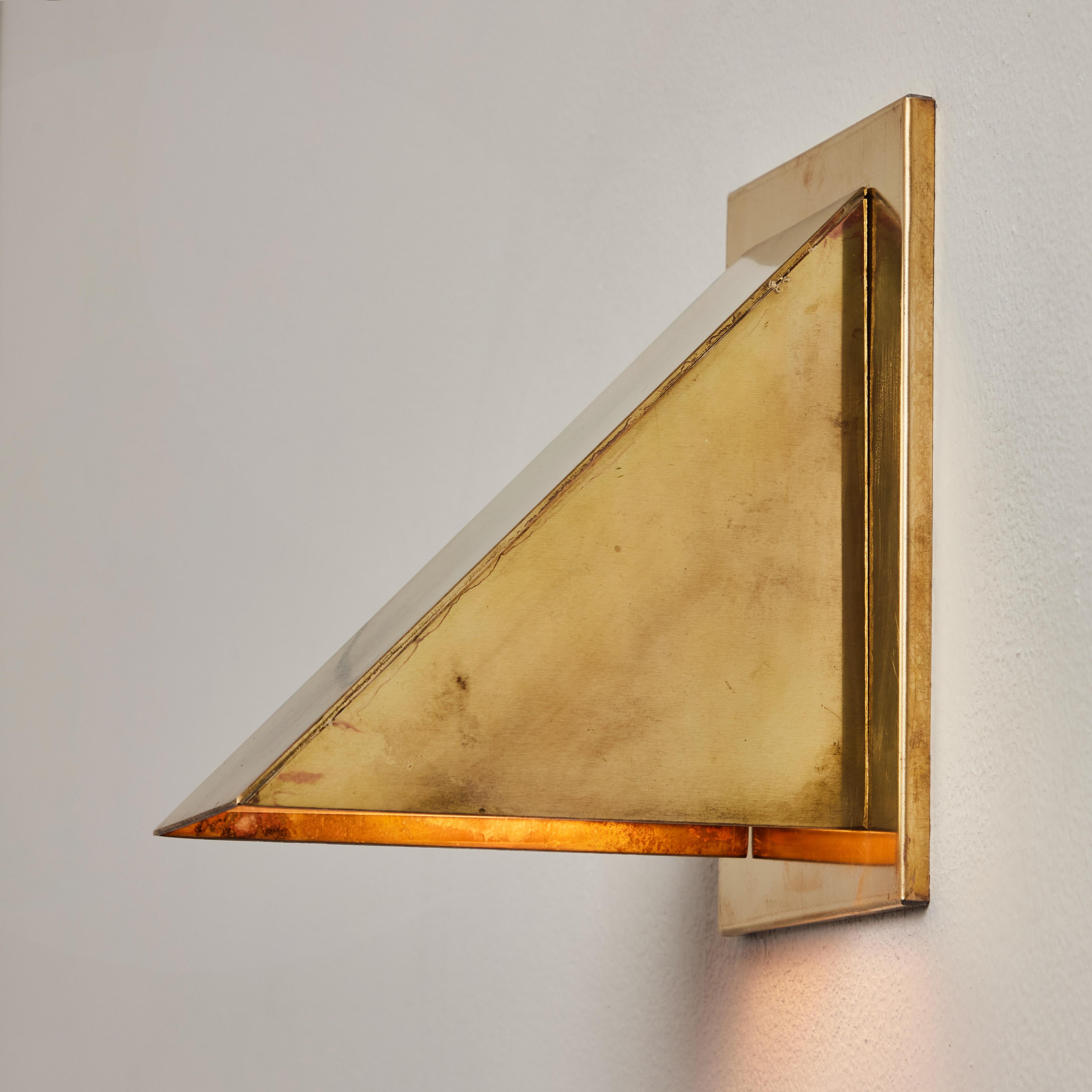 Pair of Jonas Bohlin 'Oxid' Raw Brass Outdoor Wall Lights for Örsjö In New Condition For Sale In Glendale, CA