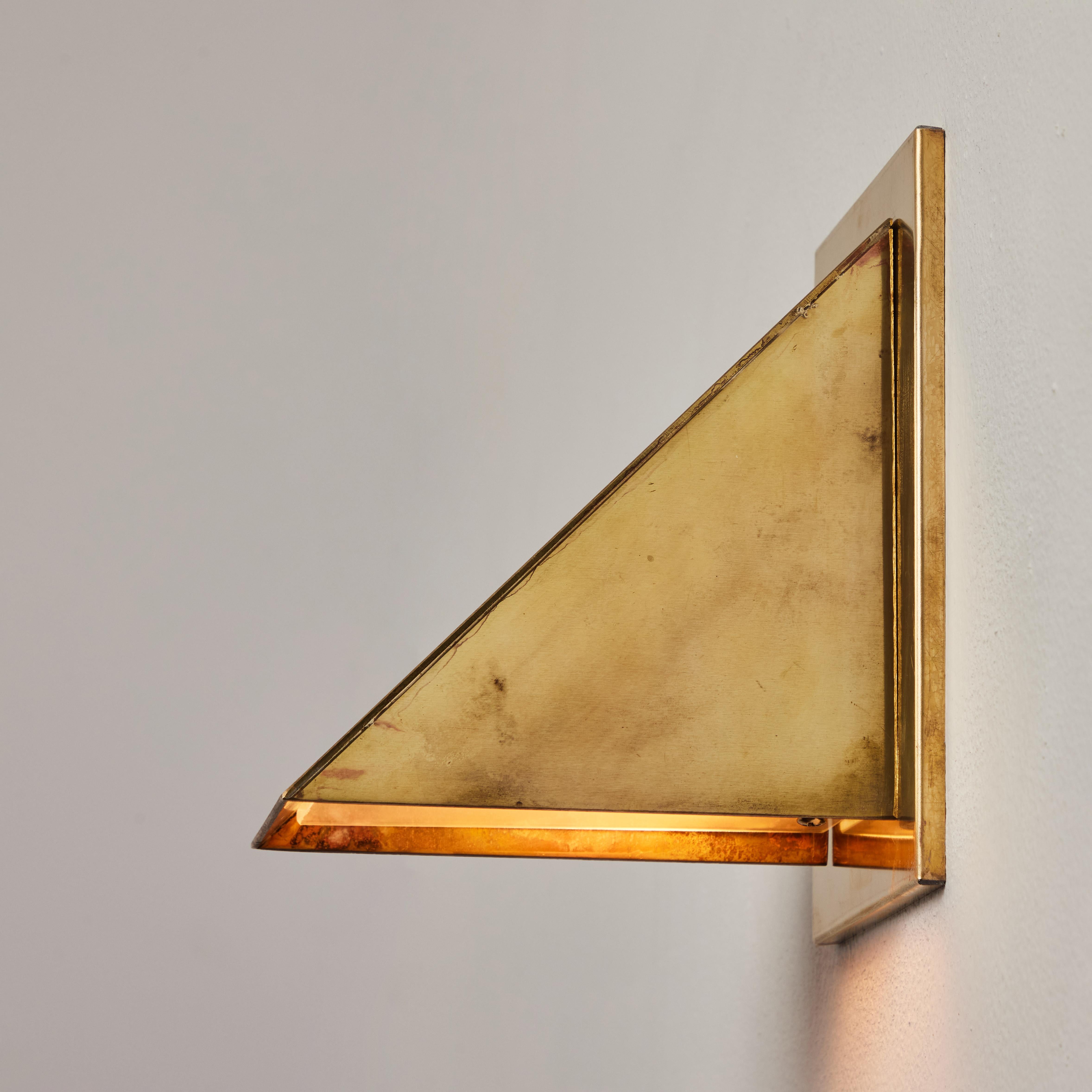 Contemporary Pair of Jonas Bohlin 'Oxid' Raw Brass Outdoor Wall Lights for Örsjö For Sale