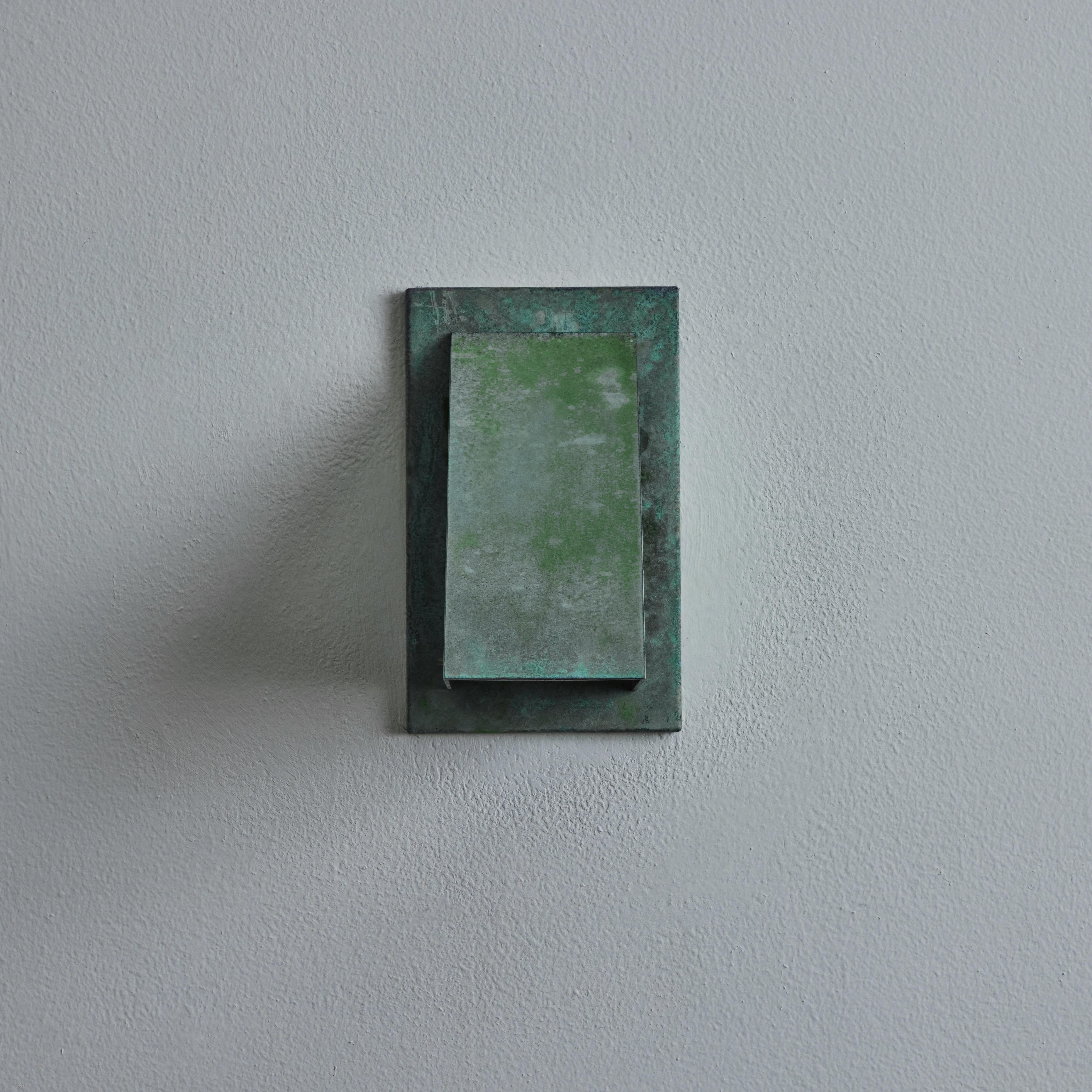 Pair of Jonas Bohlin 'Oxid' Verdigris Patinated Outdoor Wall Lights for Örsjö For Sale 2