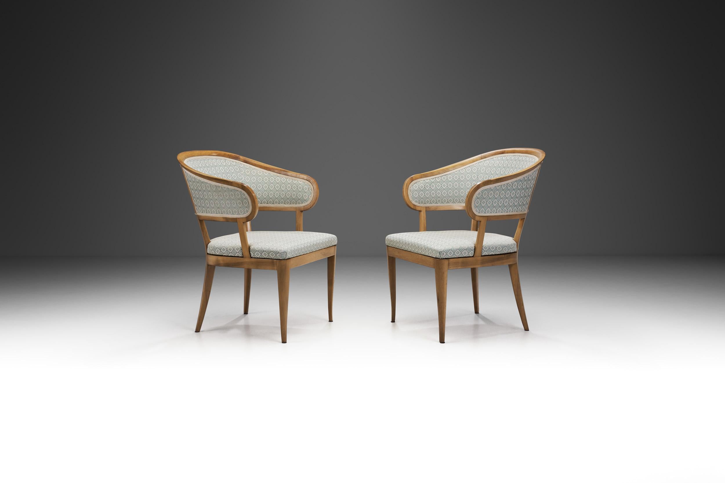 Mid-Century Modern Pair of “Jonas Love” Armchairs by Carl Malmsten, Sweden 20th Century