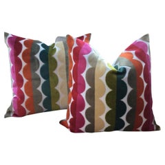Coppia di cuscini in velluto con imbottitura in piuma d'oca da 22" Jonathan Adler for Kravet
