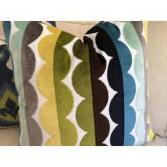 Pair of Jonathan Adler “Semicircle “ Seaside Down-Filled Complete Pillows