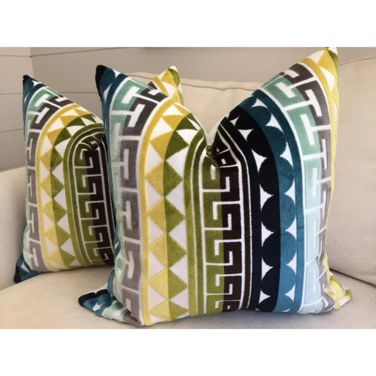 Art Déco Coppia di cuscini in piuma d'oca 