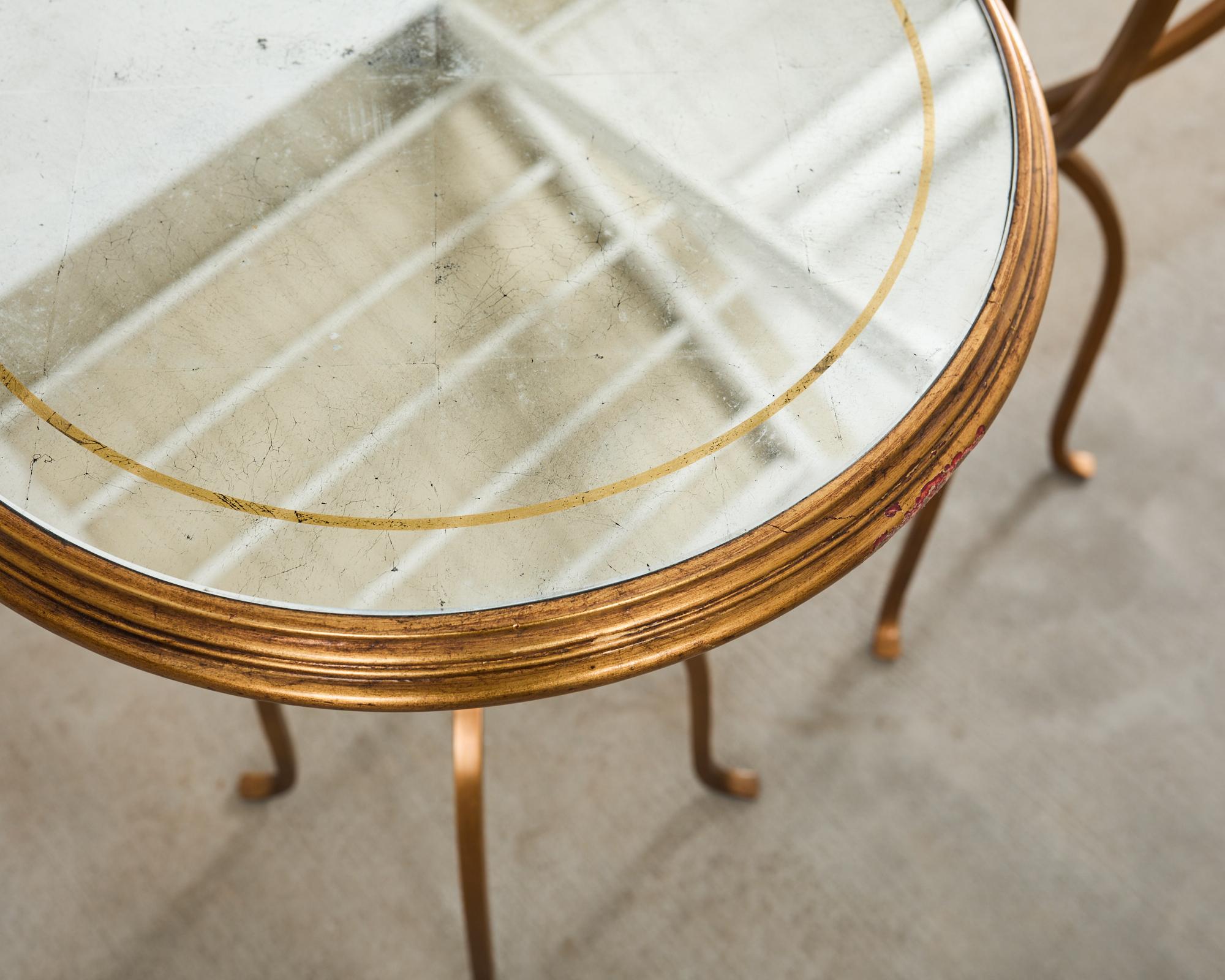 Paire de tables à boire en fer doré de Jonathan Charles en vente 3