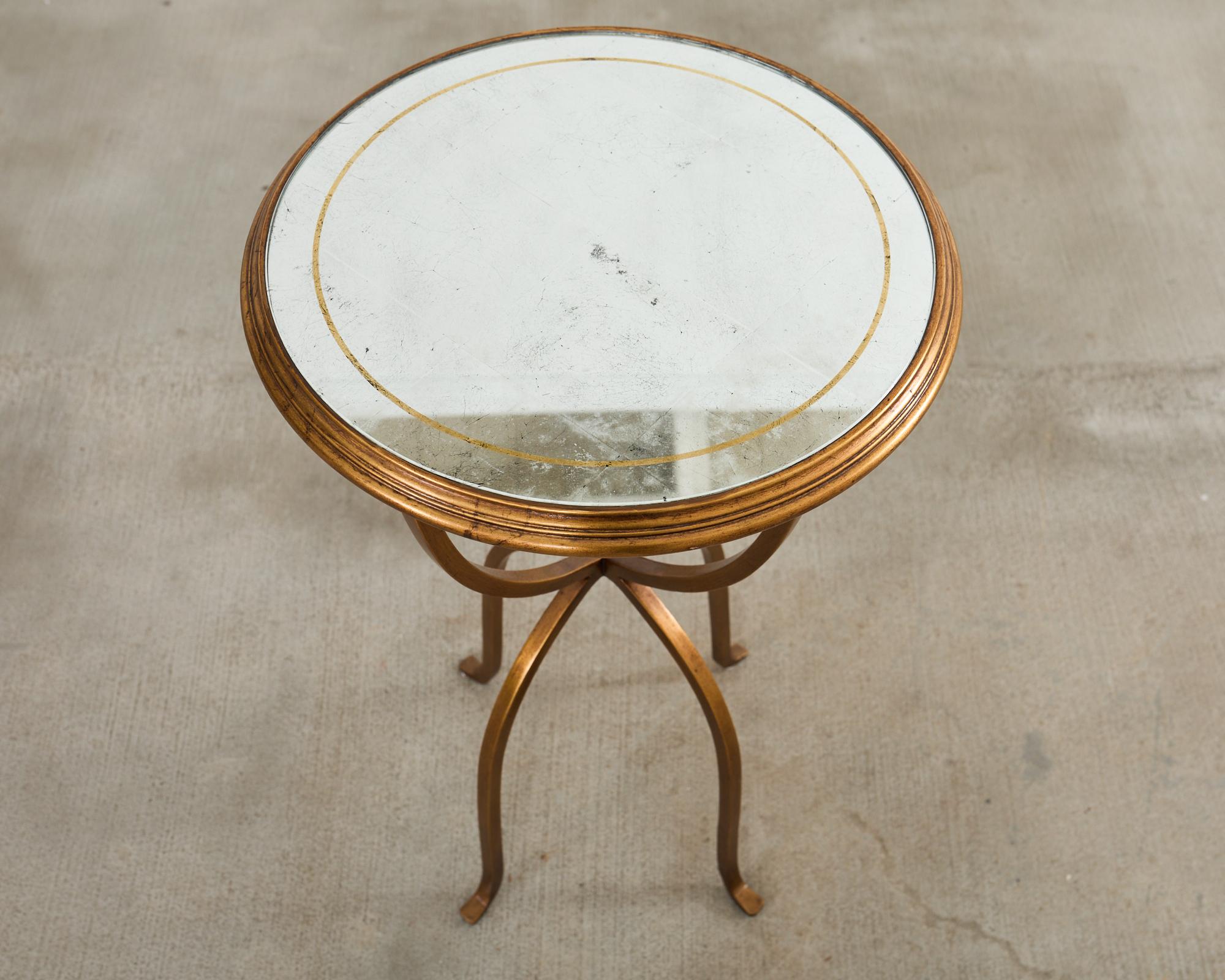 Paire de tables à boire en fer doré de Jonathan Charles en vente 6