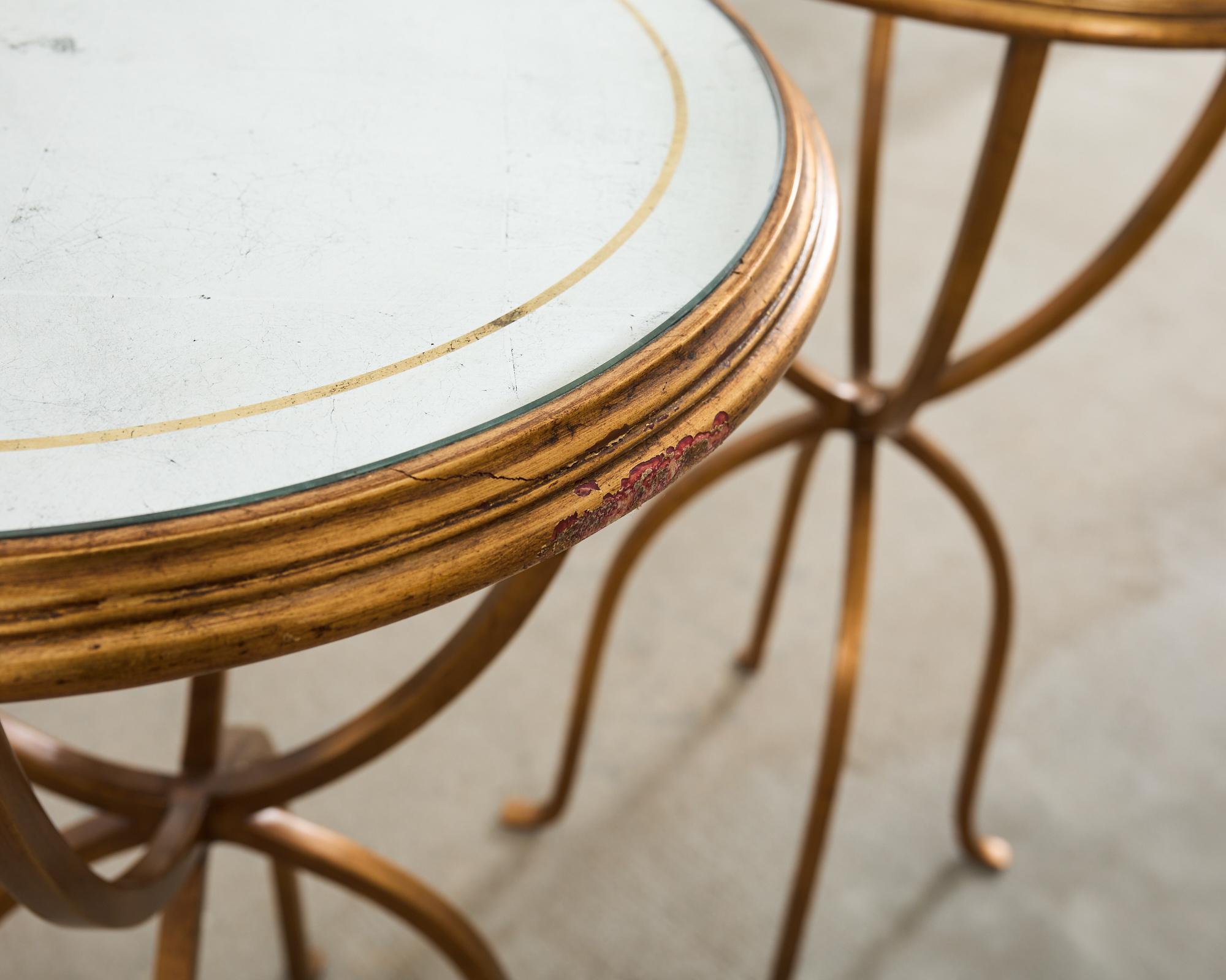 Paire de tables à boire en fer doré de Jonathan Charles en vente 1