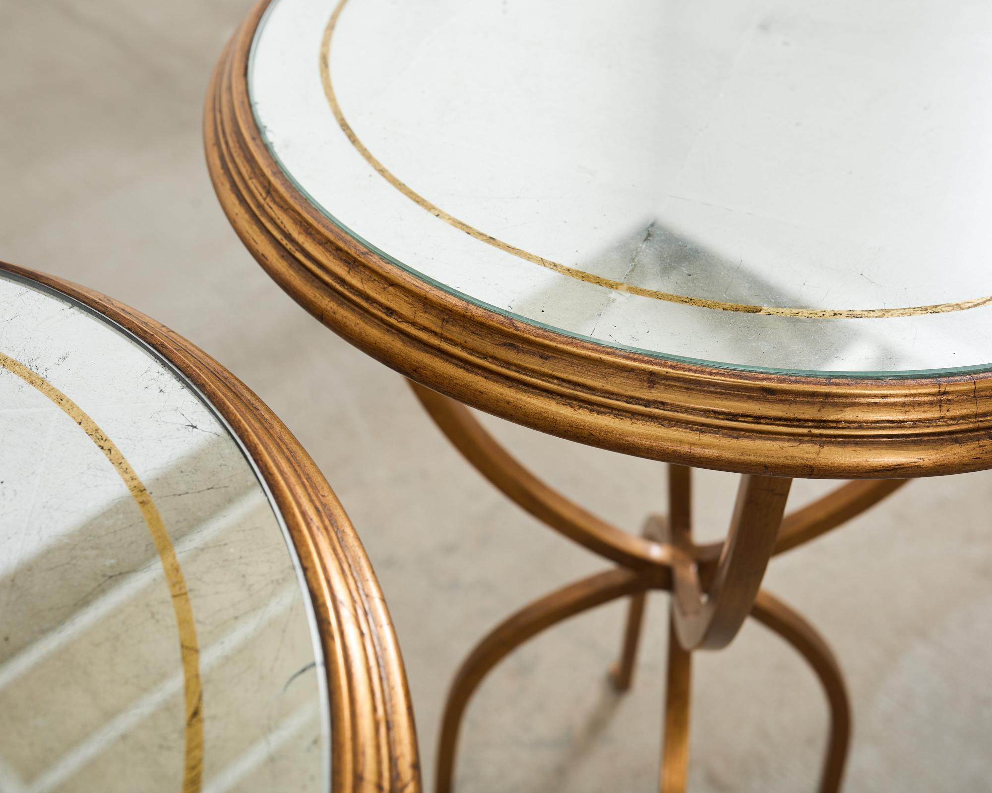 Paire de tables à boire en fer doré de Jonathan Charles en vente 2