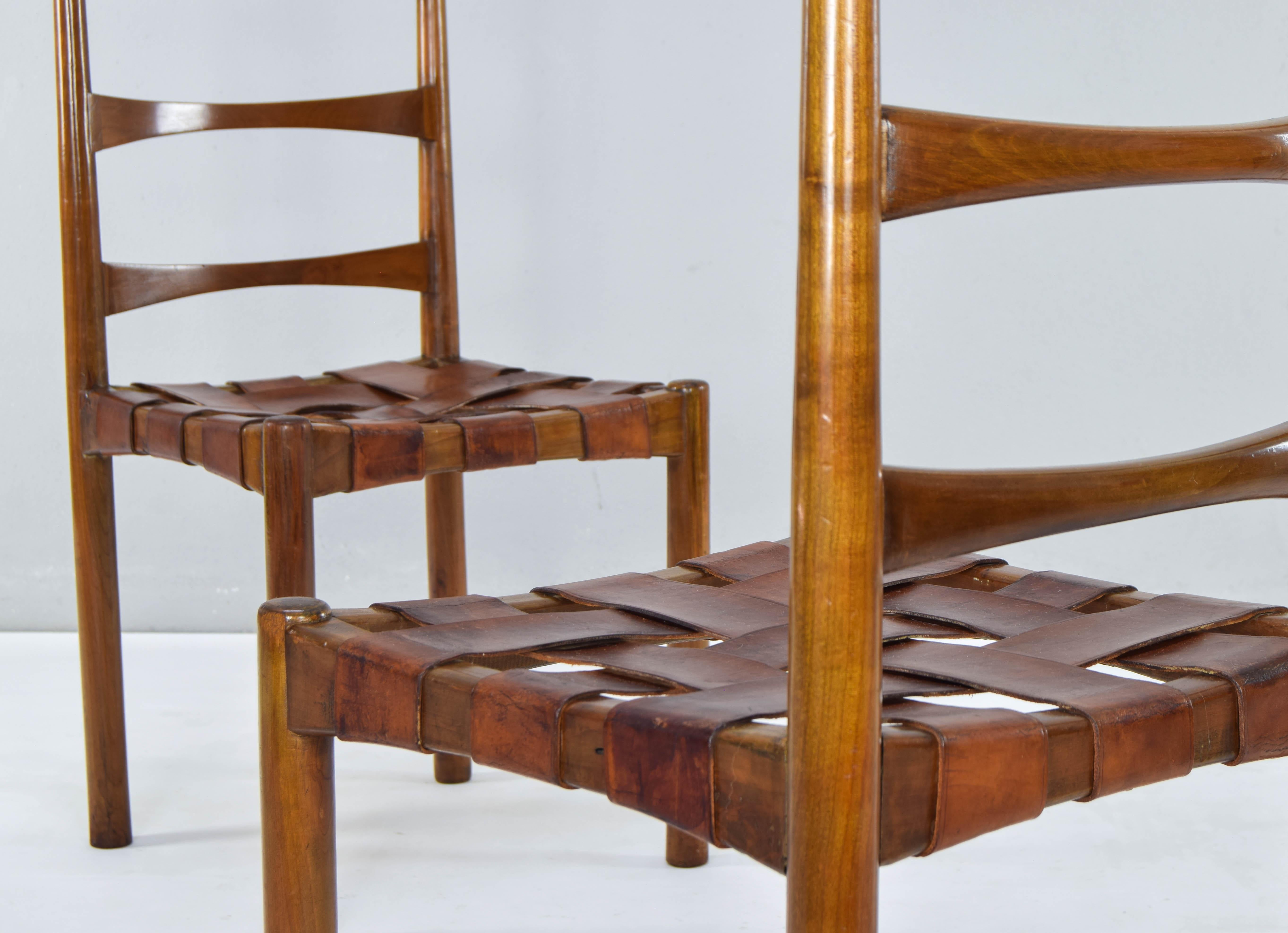 Pair of Jordi Villanova Billar Mediterranean Modern Chairs, Spain 60s 4