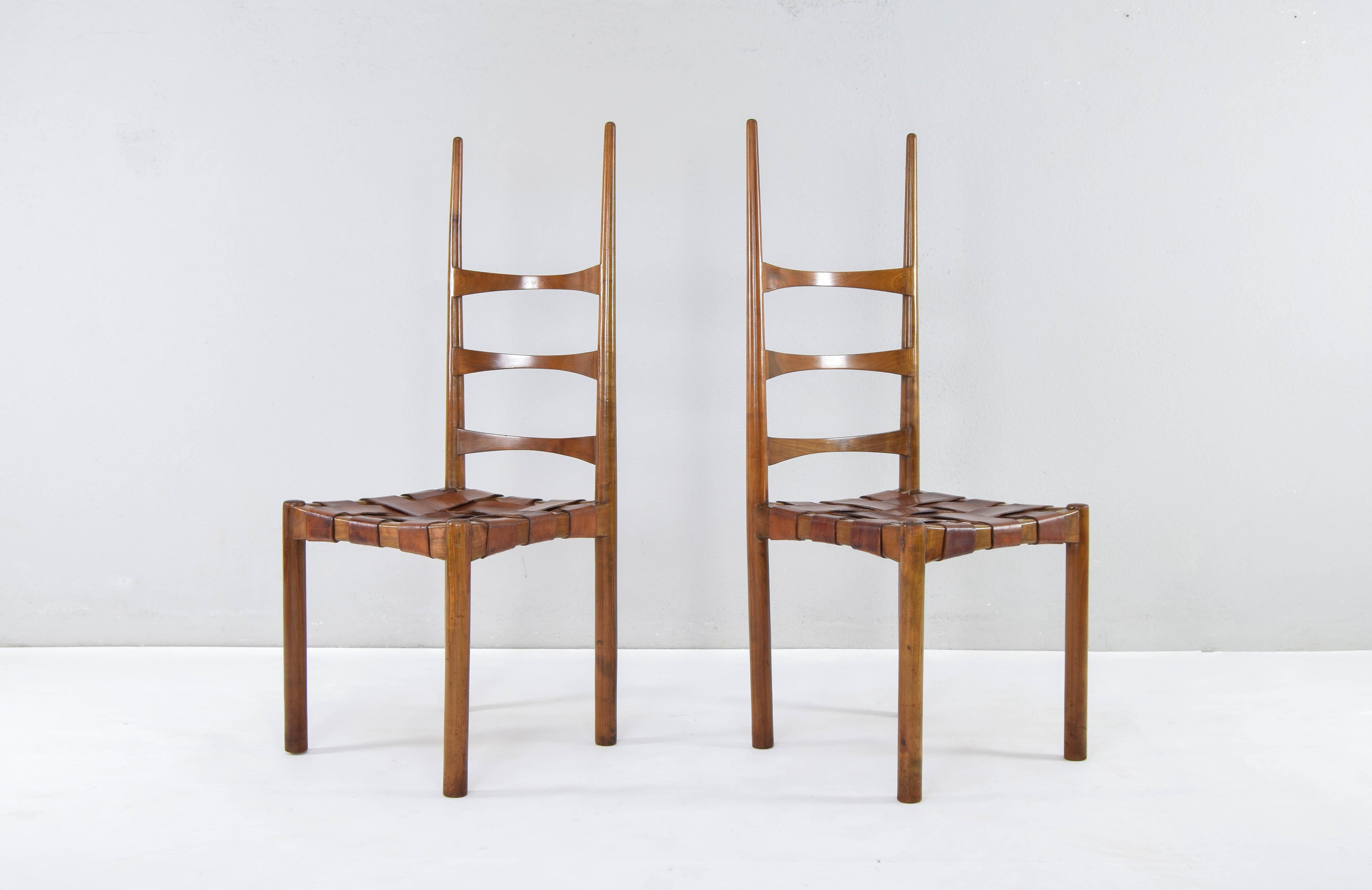 Mid-Century Modern Pair of Jordi Villanova Billar Mediterranean Modern Chairs, Spain 60s