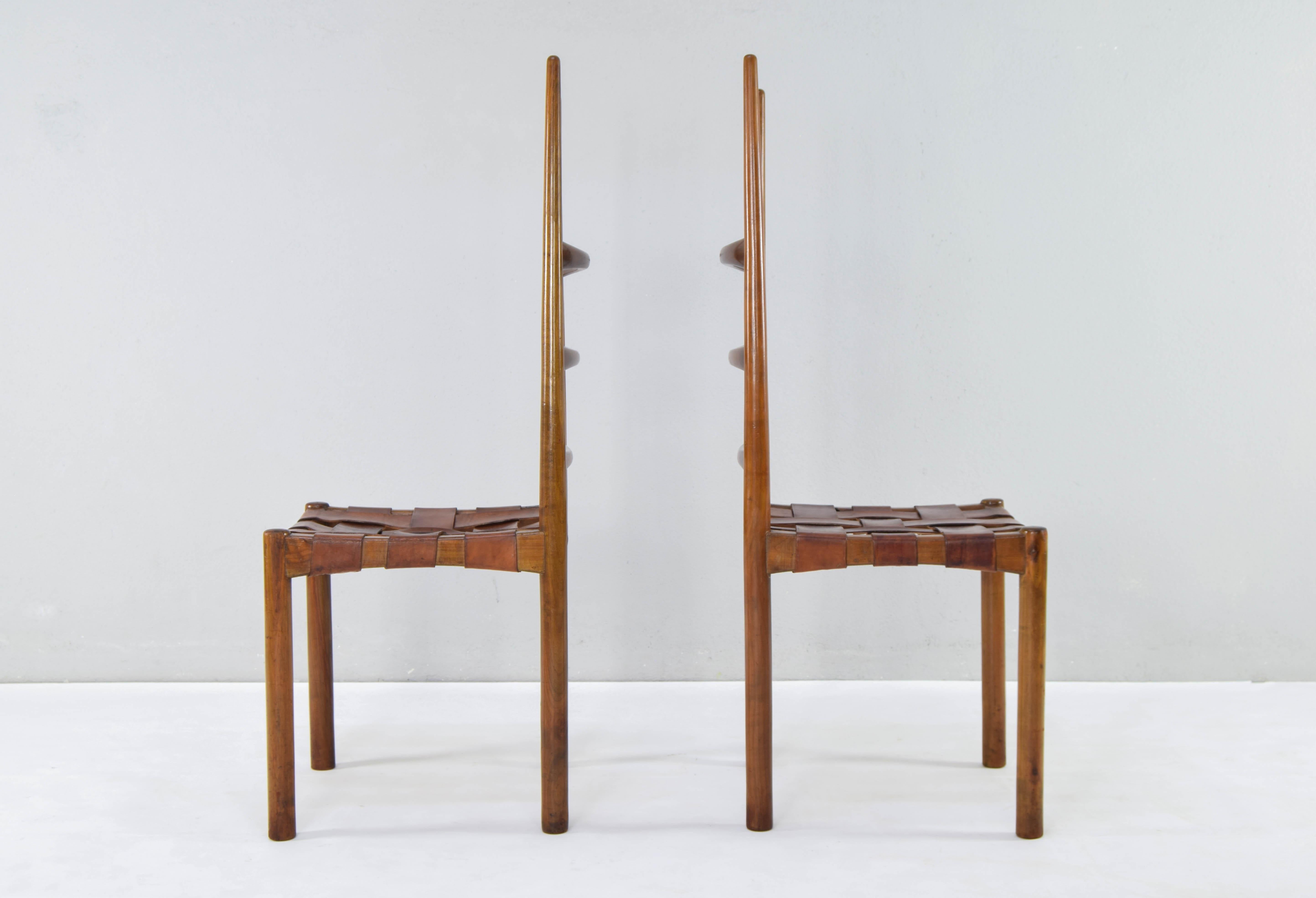 Spanish Pair of Jordi Villanova Billar Mediterranean Modern Chairs, Spain 60s