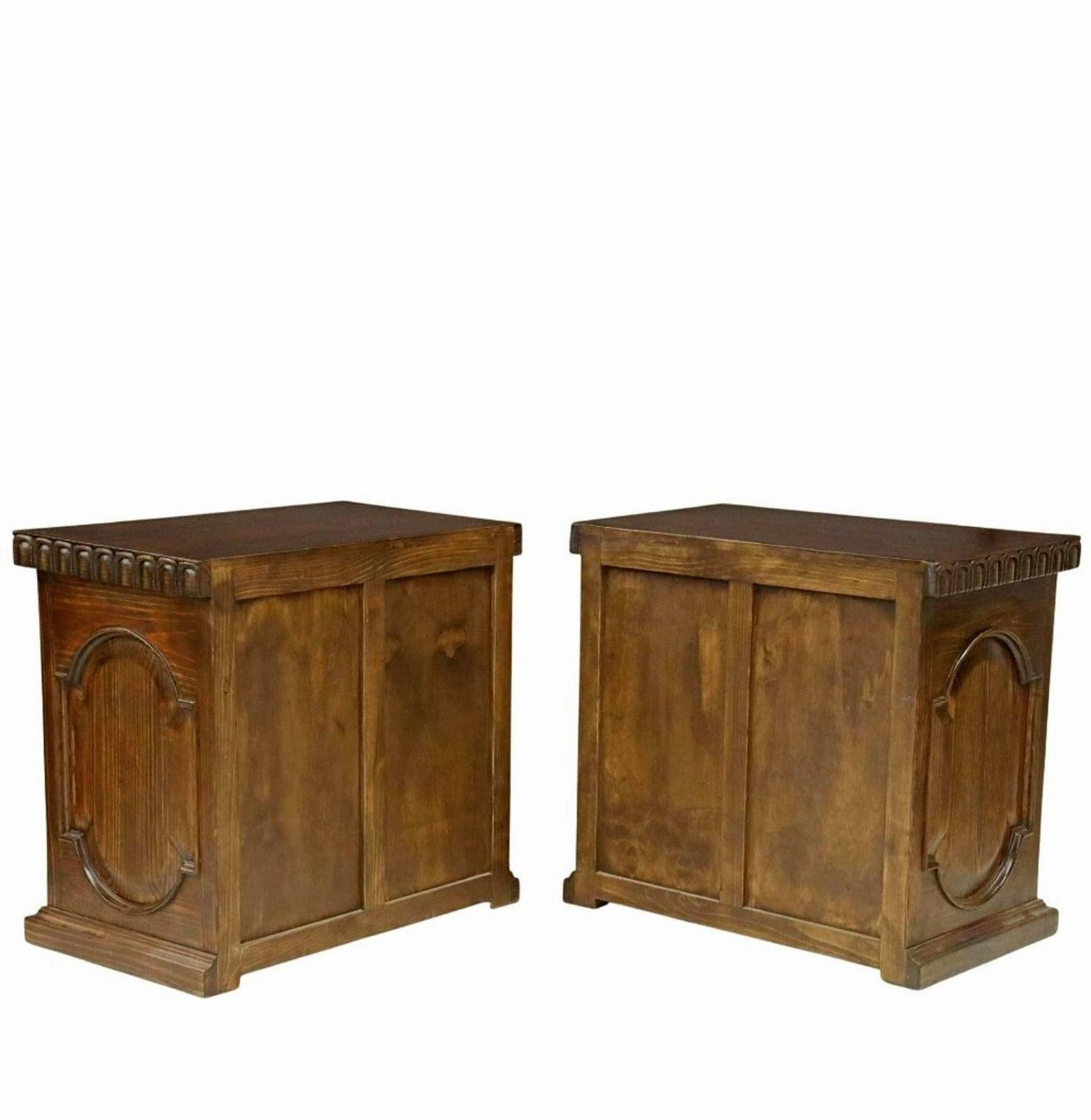 Pair of Jorge Kurczyn Hacienda Santa Klara Lone Star Solid Wood Cabinets For Sale 1