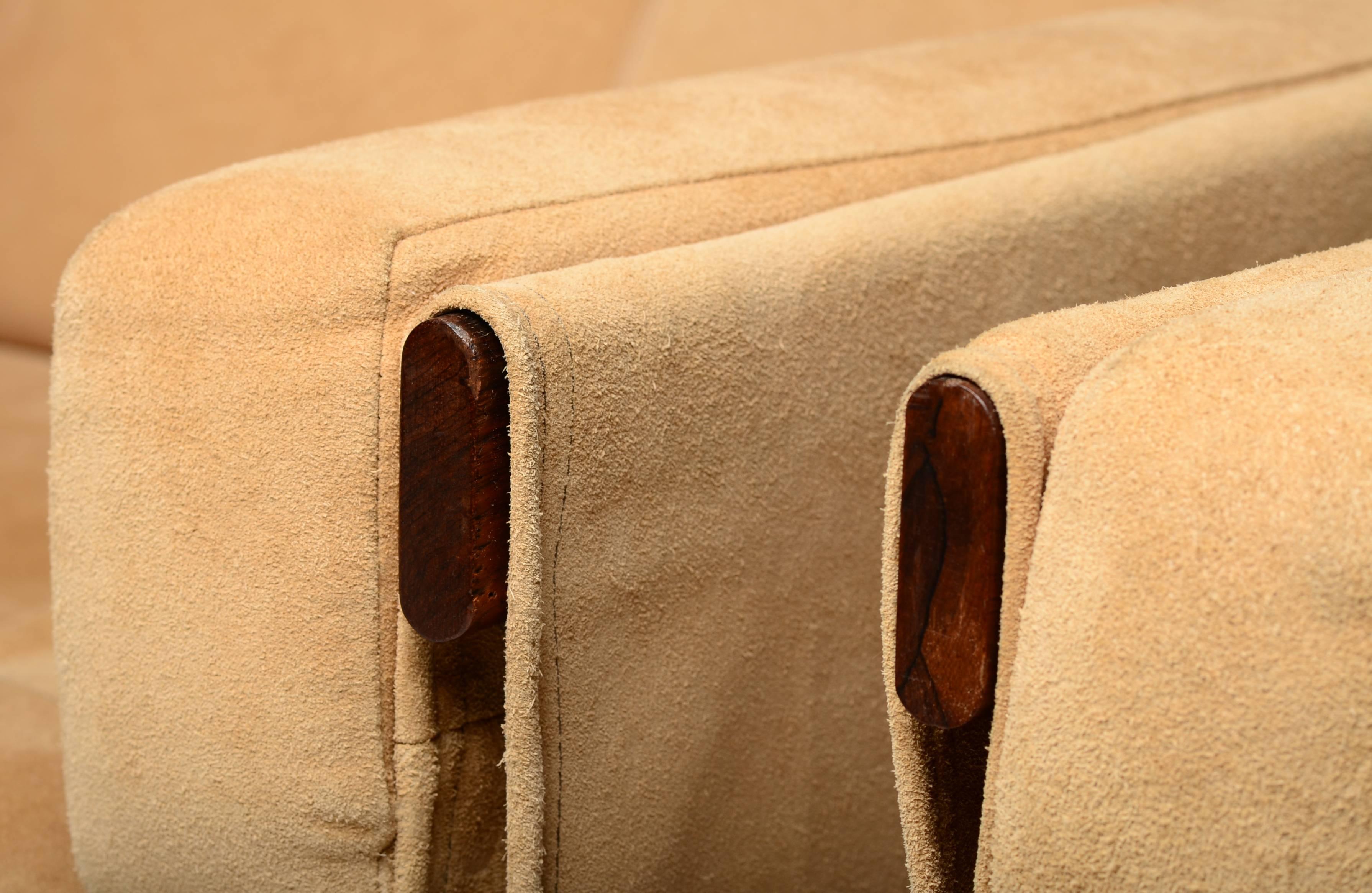Pair of Jorge Zalszupin Lounge Chairs in Suede 2