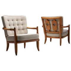 Pair of 'José' Armchairs by Guillerme et Chambron, France, 1950s