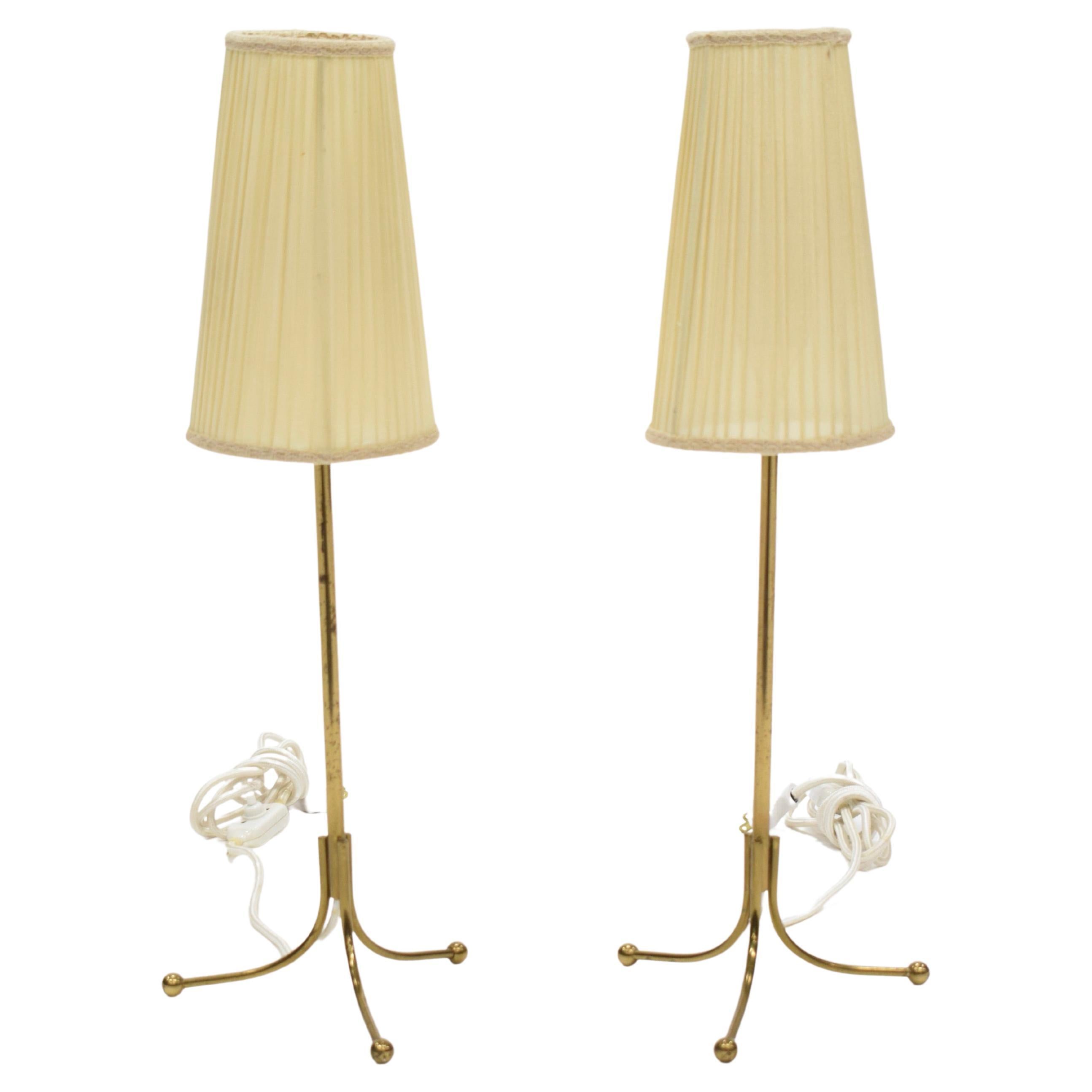 Pair of Josef Frank Brass Table Lamps - Rare For Sale