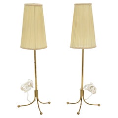 Antique Pair of Josef Frank Brass Table Lamps - Rare