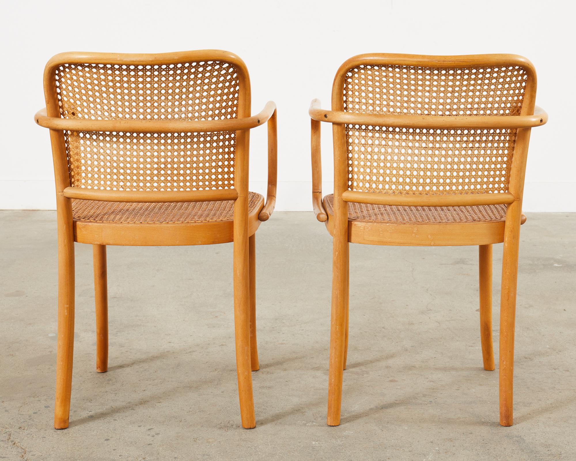 Pair of Josef Hoffman for Thonet Prague Bentwood Dining Chairs  For Sale 2