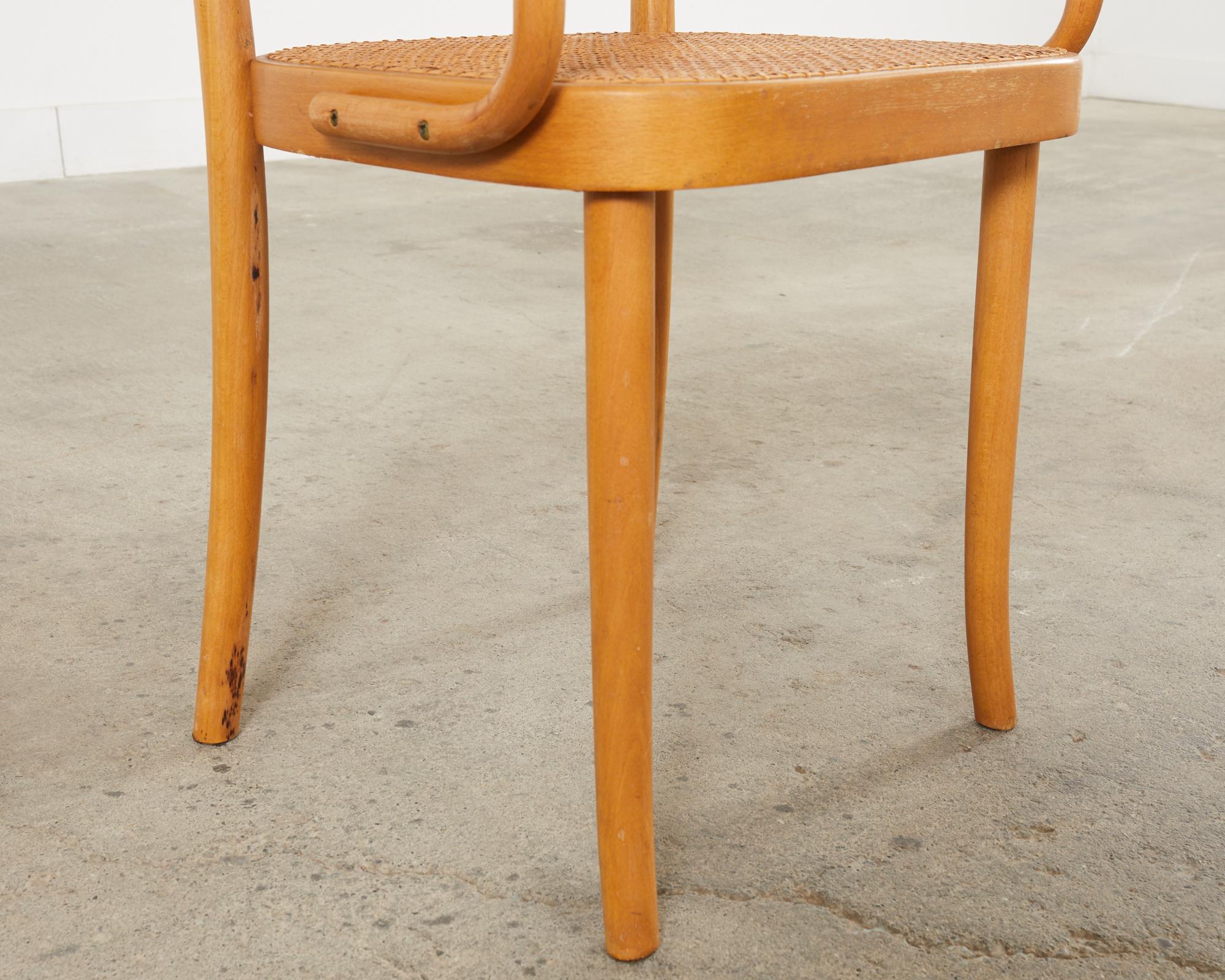 Pair of Josef Hoffman for Thonet Prague Bentwood Dining Chairs  For Sale 11