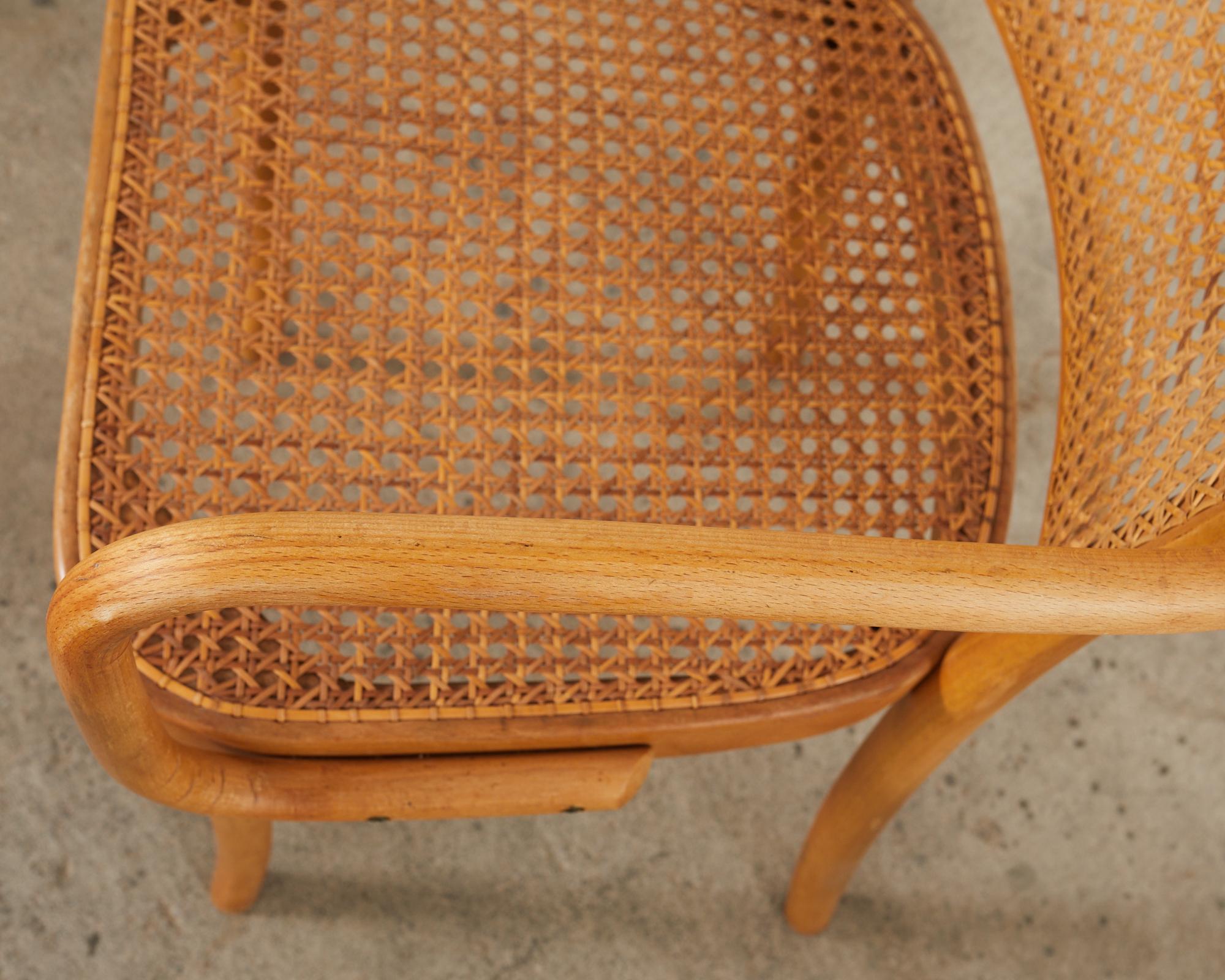 Cane Pair of Josef Hoffman for Thonet Prague Bentwood Dining Chairs  For Sale