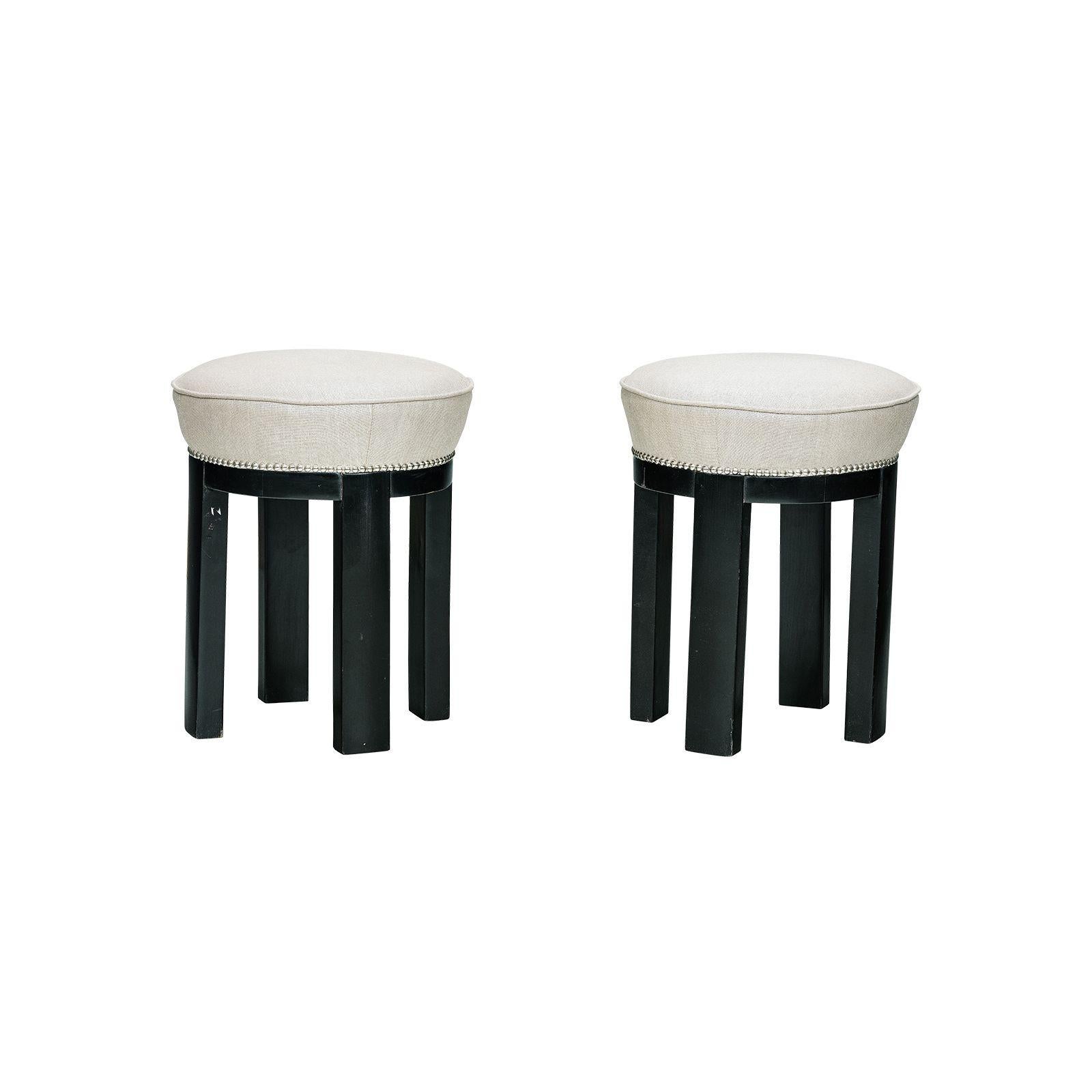 Austrian Pair of Josef Hoffmann Attr. Stools For Sale