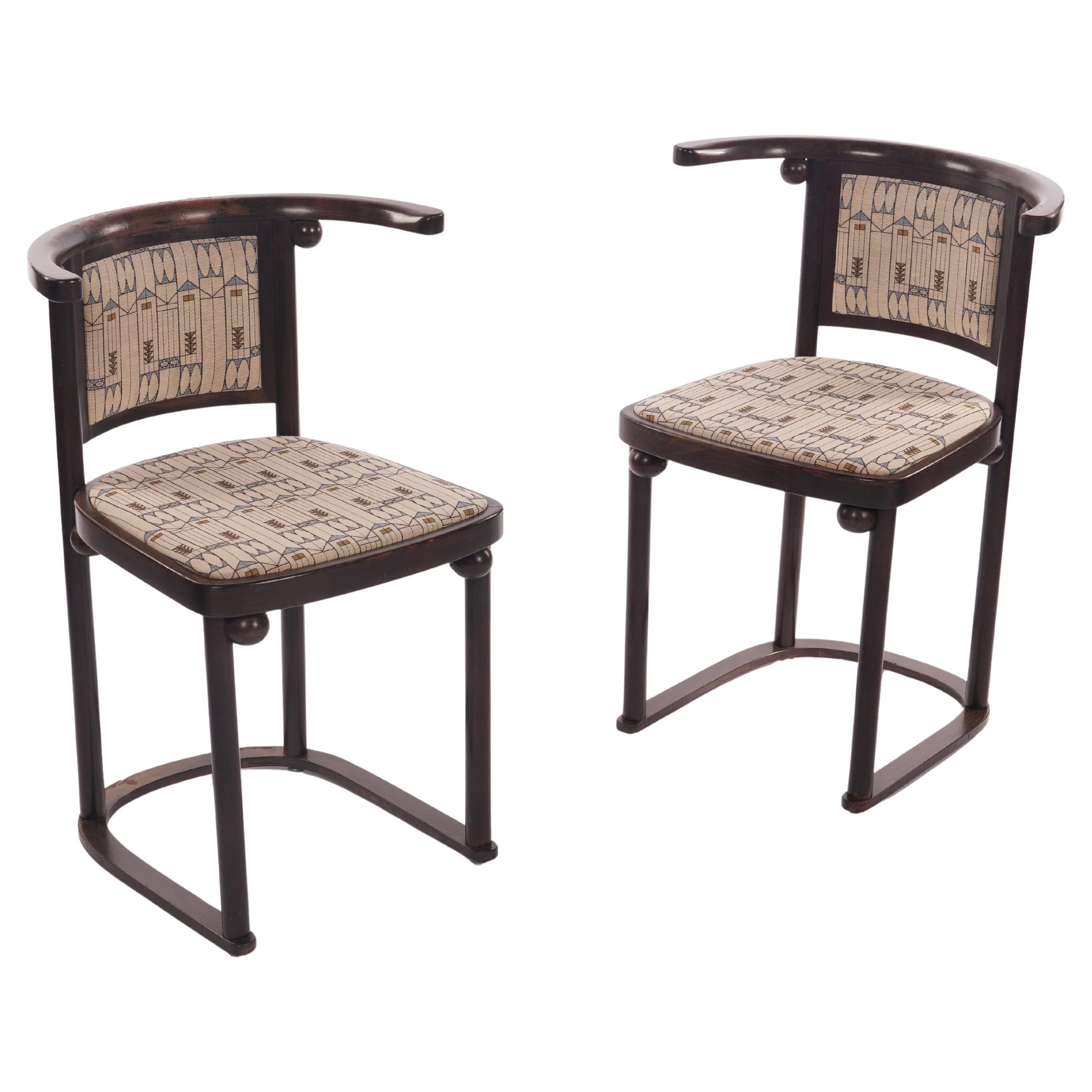 Paire de chaises d'appoint Fledermaus de Josef Hoffmann, Wittmann, Autriche
