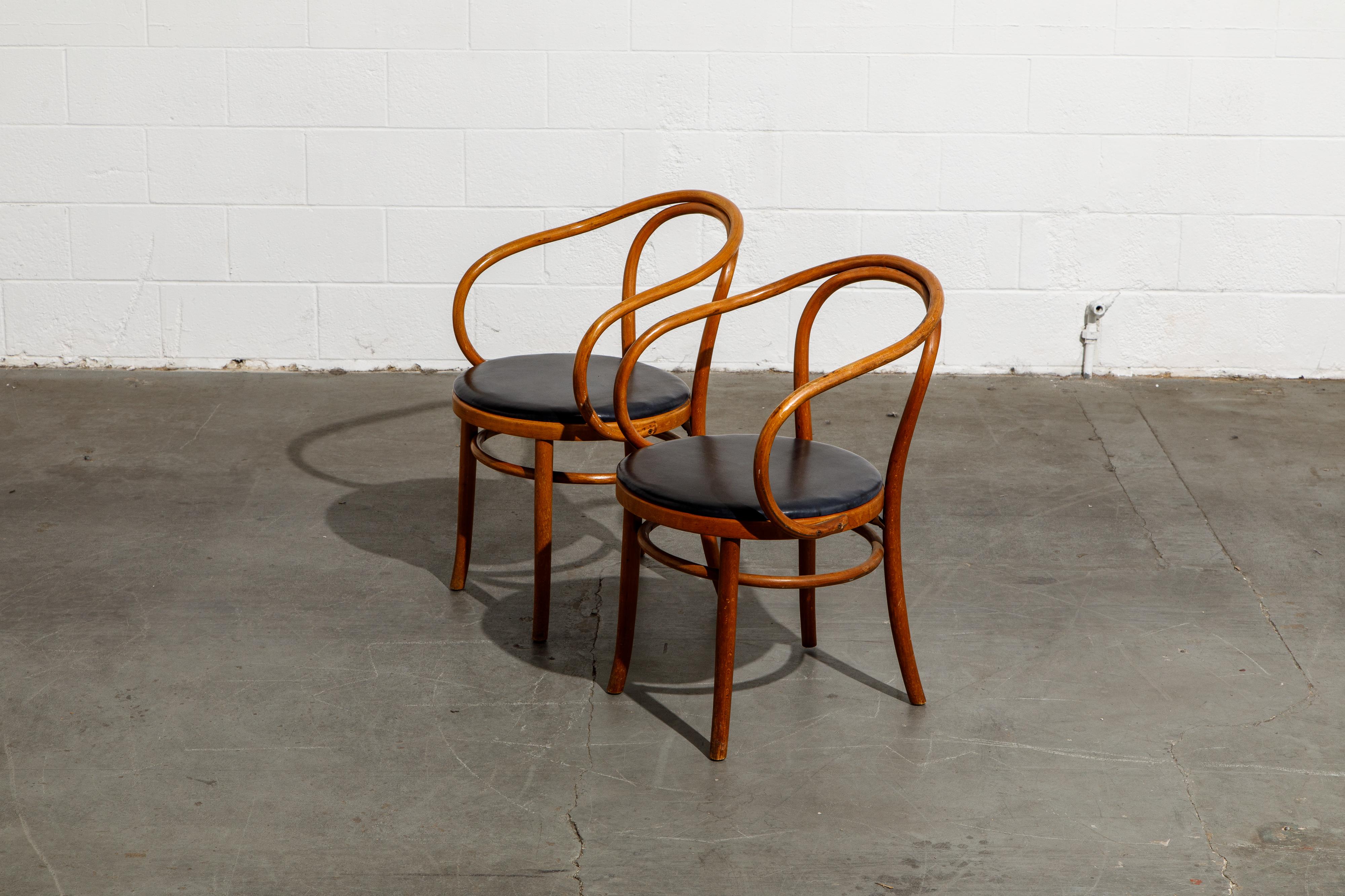 Pair of Josef Hoffmann for Thonet Bentwood Armchairs, Signed In Good Condition In Los Angeles, CA