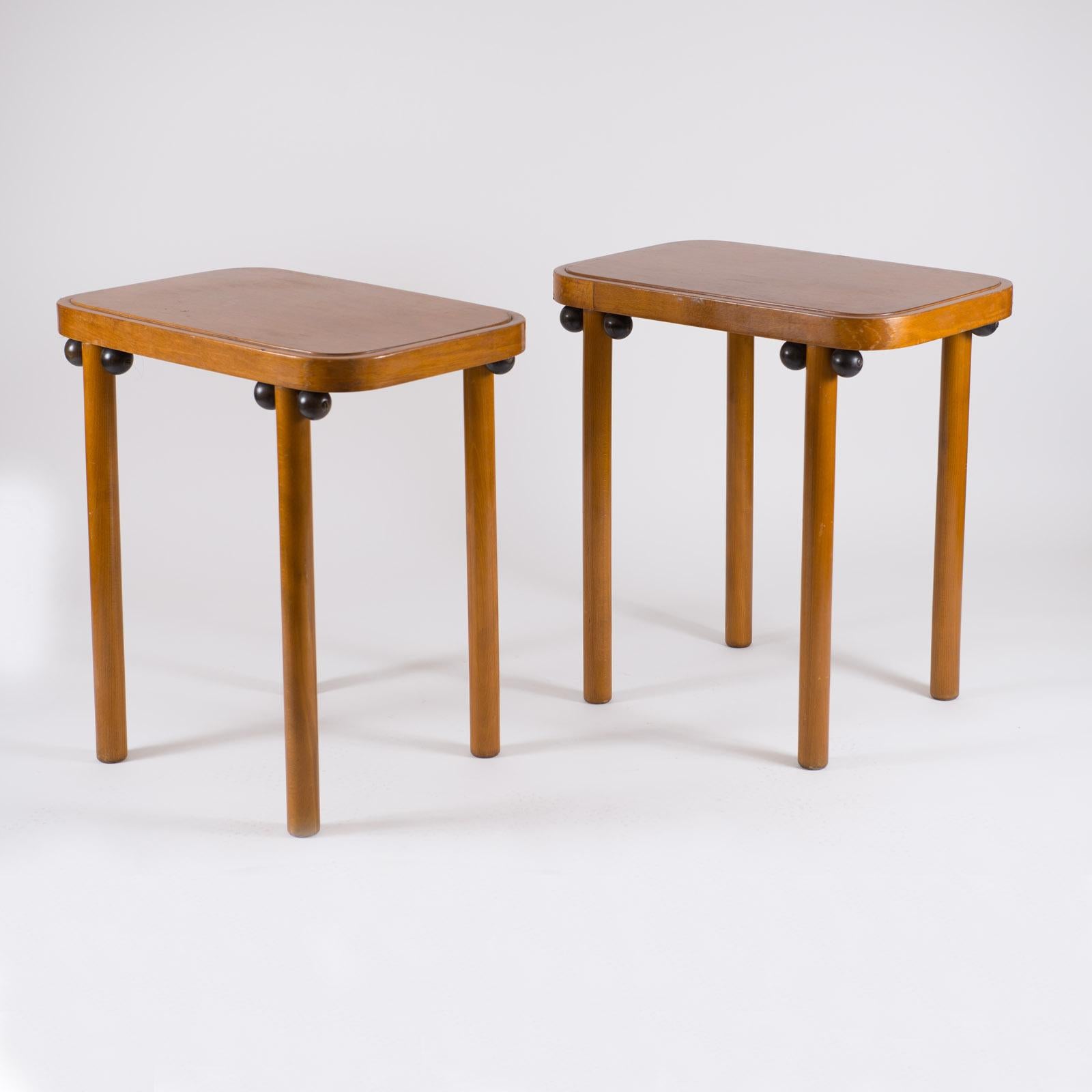 Hand-Crafted Pair of Original Jugendstil Josef Hoffmann Side Tables by Jacob&Josef Kohn