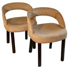 Pareja de sillas auxiliares tapizadas Josef Hoffmann Wiener Werkstätte Tela original