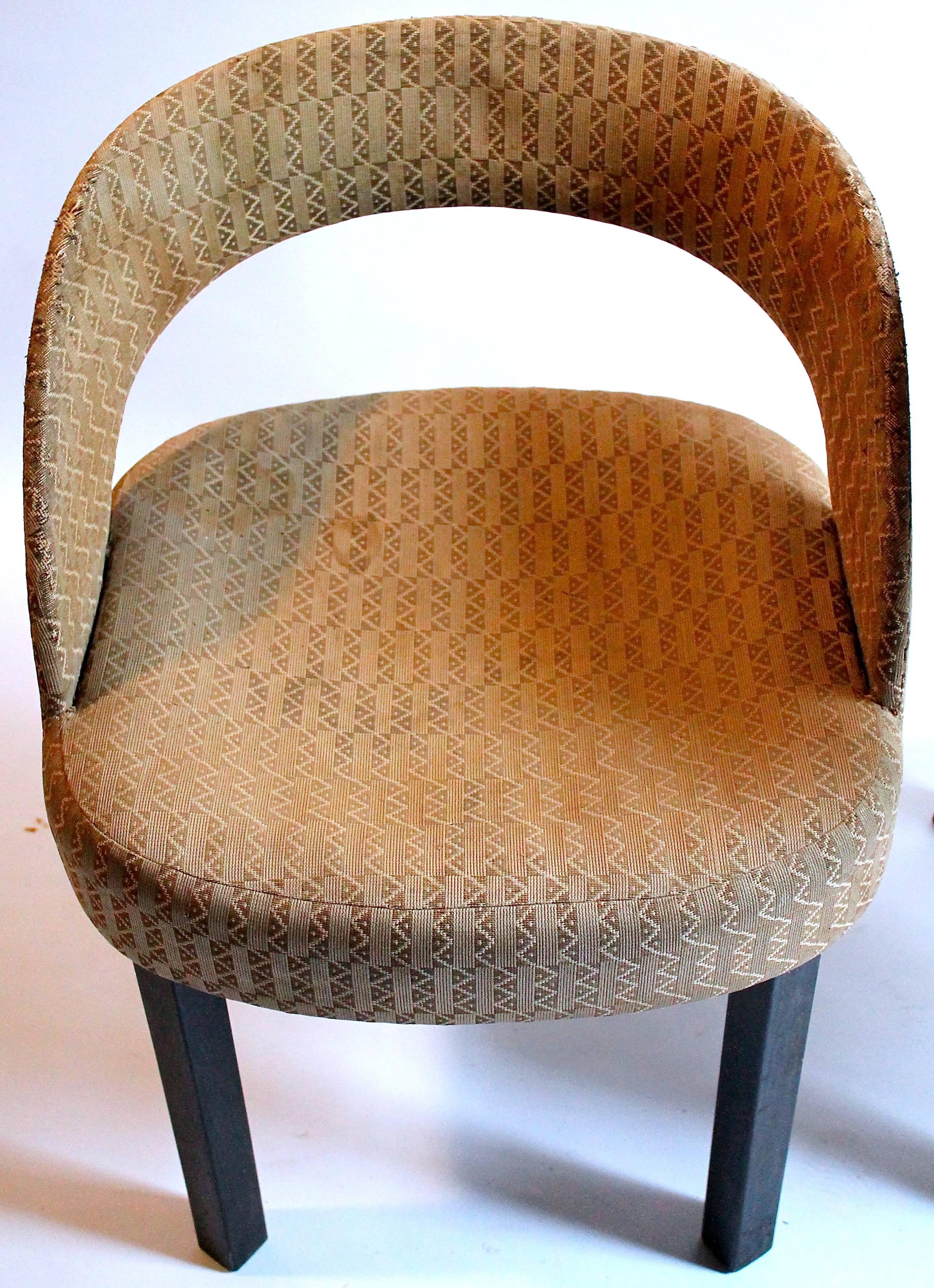 Hand-Crafted Pair of Josef Hoffmann Wiener Werkstätte Upholstered Side Chairs Original Fabric