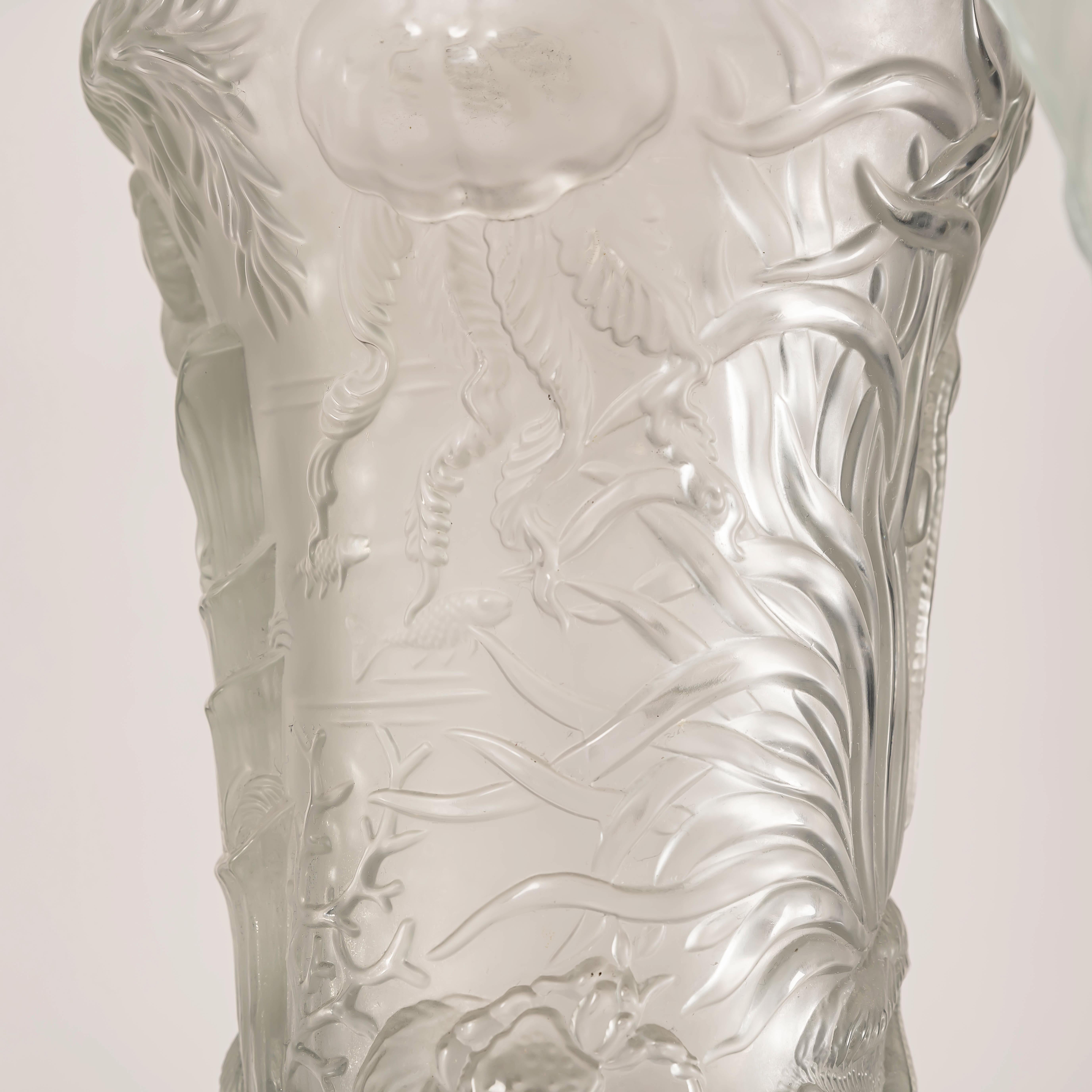 Paar Vasen mit Meeresbewohnern aus Glas von Josef Inwald für Barolac, 1960er Jahre im Angebot 5