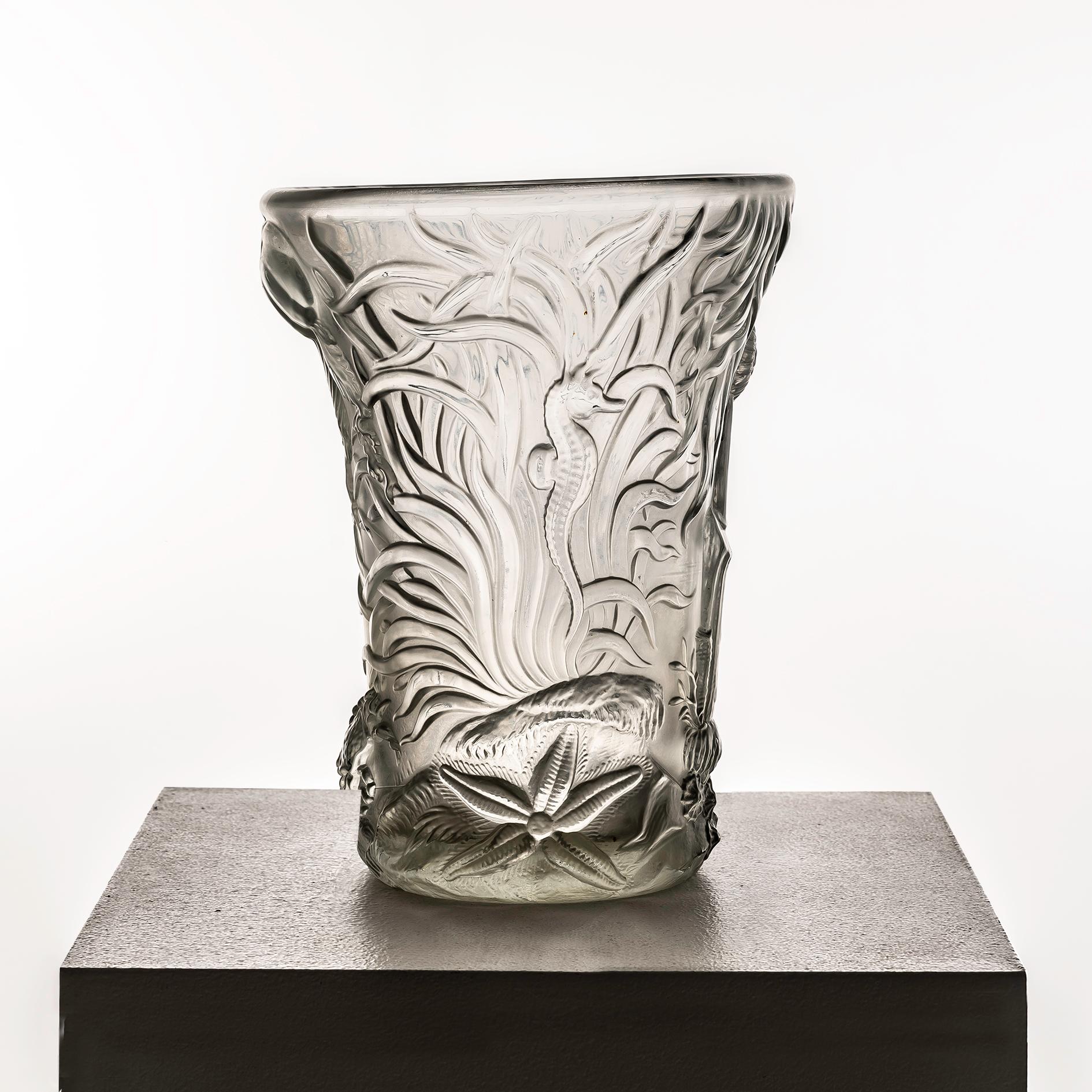 Paar Vasen mit Meeresbewohnern aus Glas von Josef Inwald für Barolac, 1960er Jahre im Angebot 8