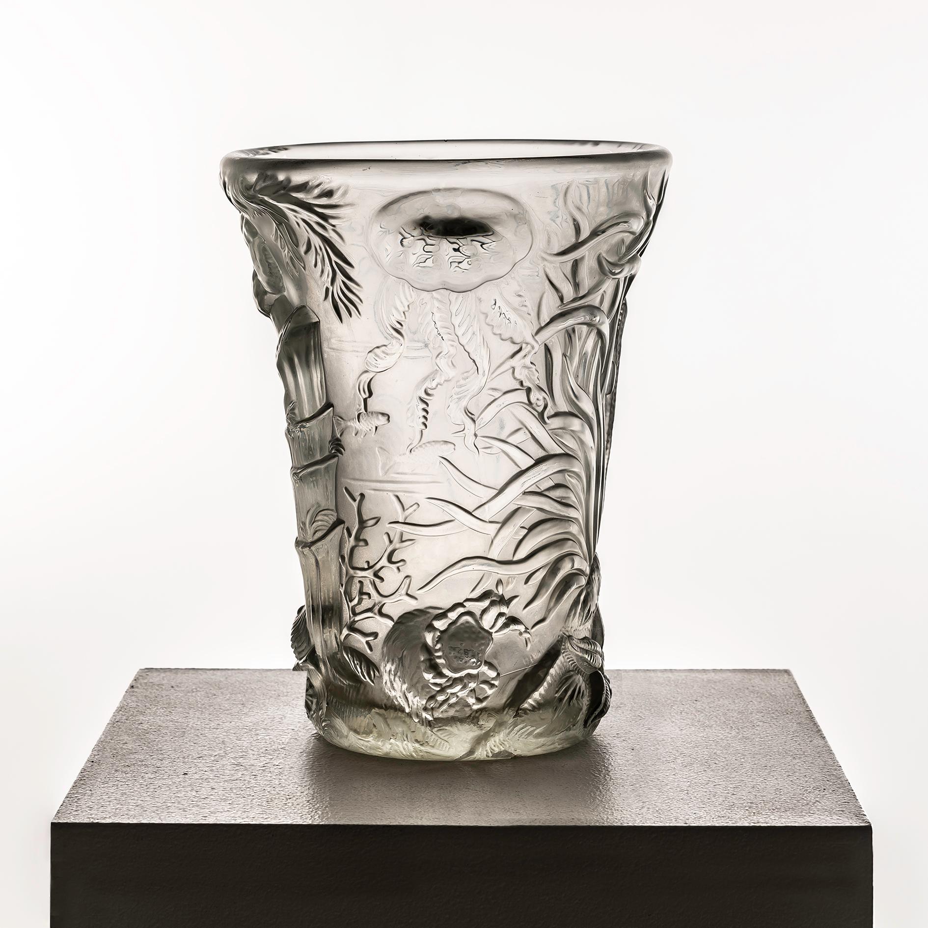 Paar Vasen mit Meeresbewohnern aus Glas von Josef Inwald für Barolac, 1960er Jahre im Angebot 2
