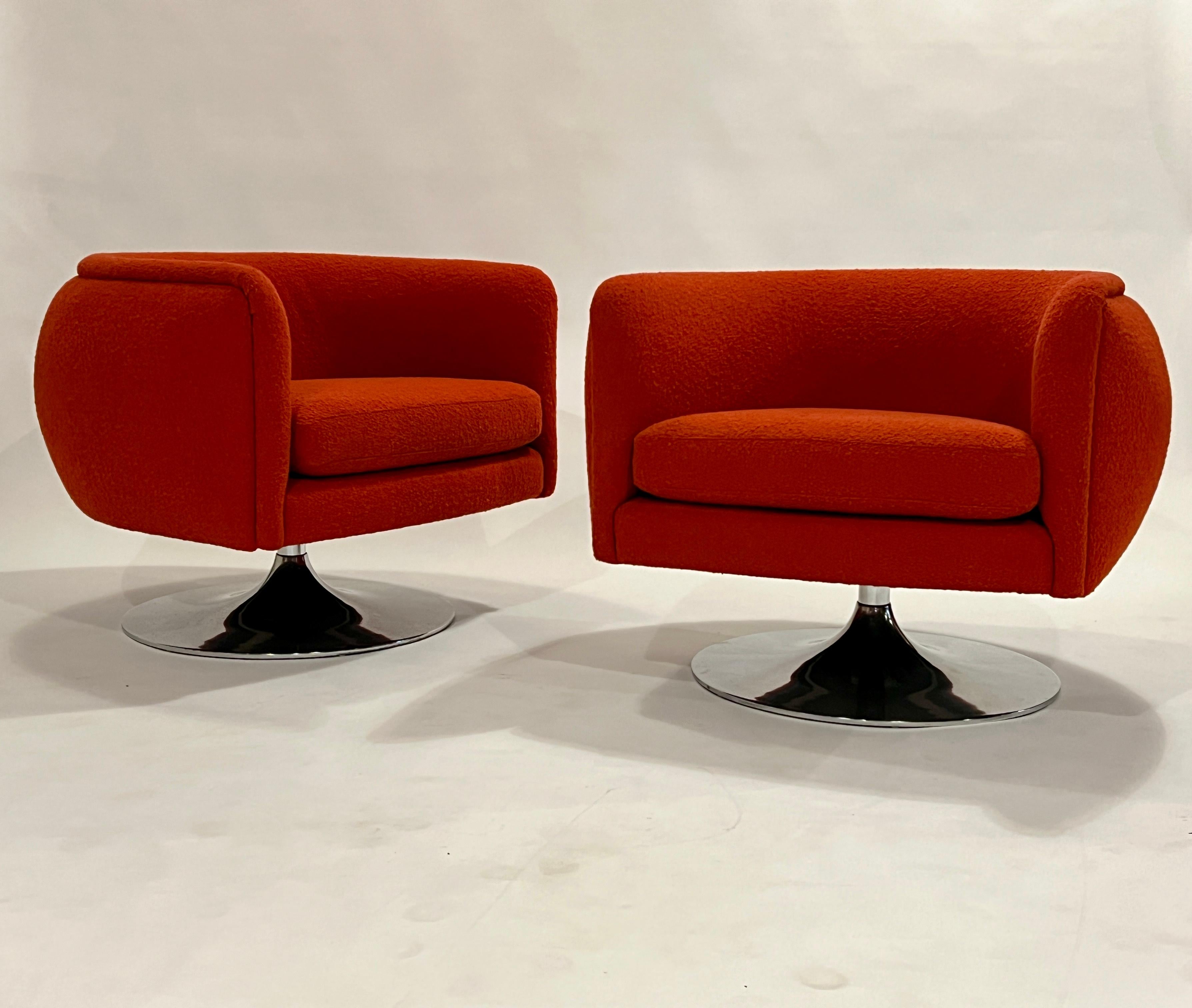 Pair of Joseph D'urso Swivel Lounge Chairs from Knoll For Sale 2