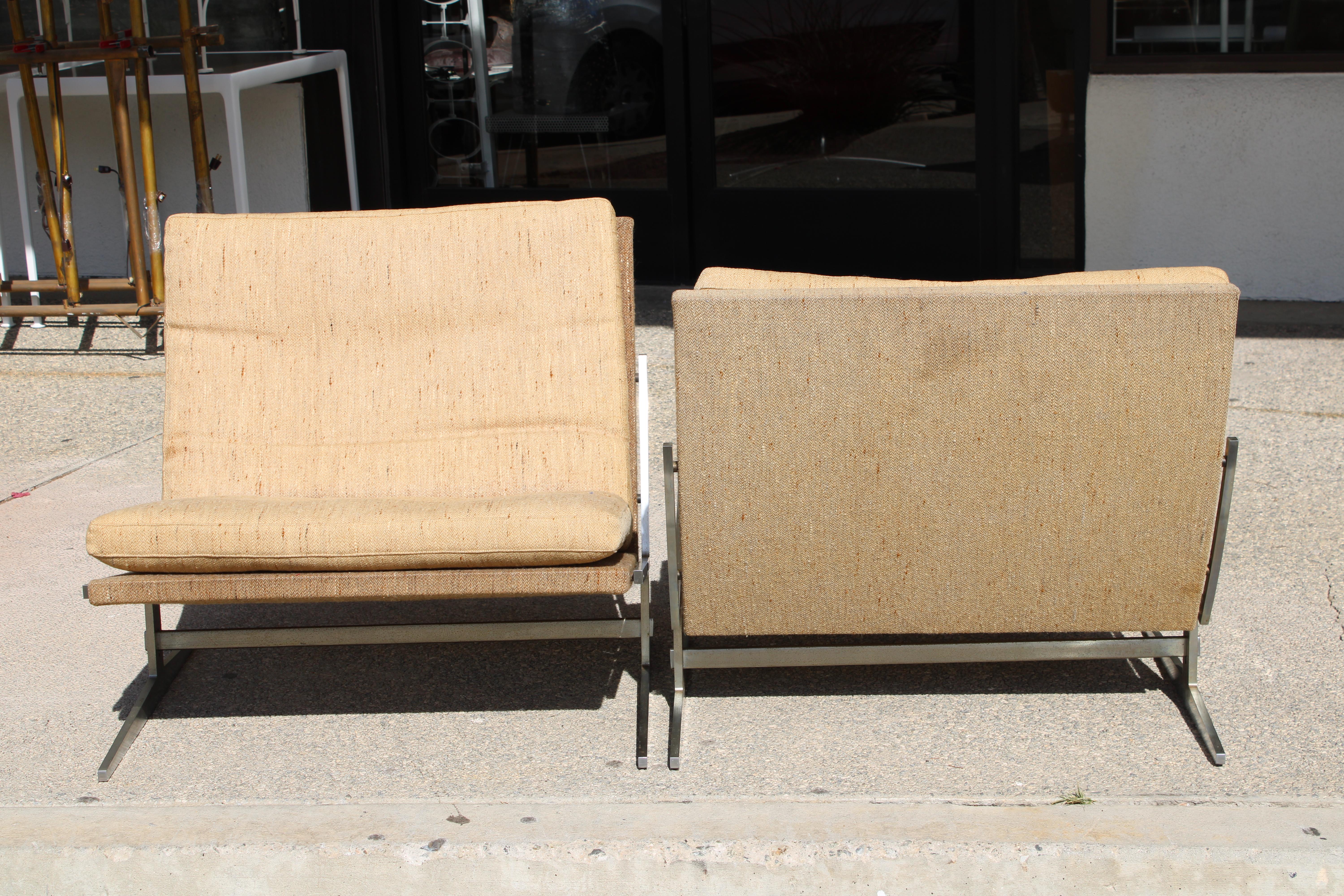 Pair of Jørgen Kastholm & Preben Fabricius Chairs Model Bo-561 by Bo-Ex, Denmark In Good Condition In Palm Springs, CA