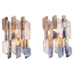 Pair of J.T. Kalmar Multicolor Murano Glass Wall Sconces Austria Vienna 1960