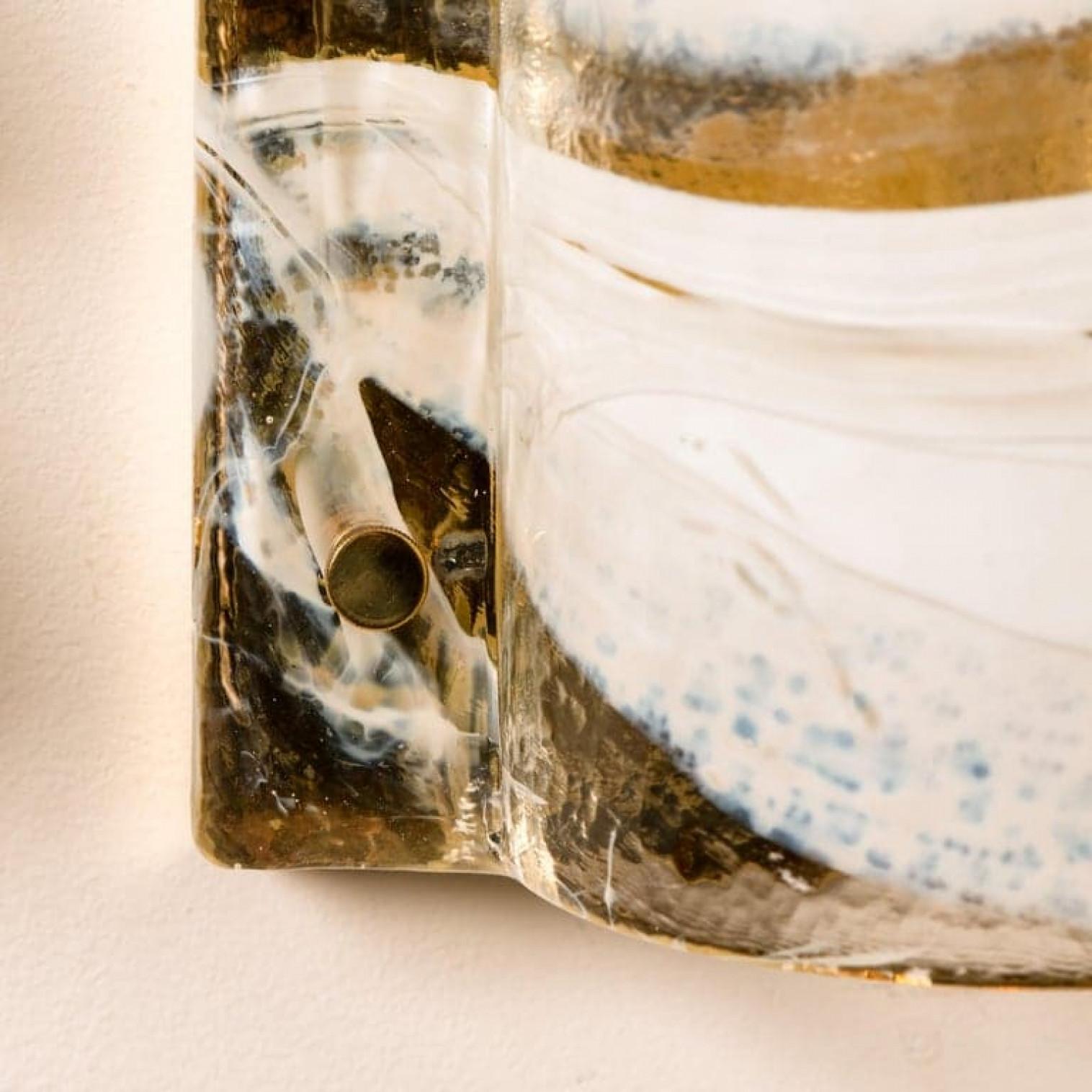 Paar von J.T. Kalmar-Wandleuchter aus Muranoglas und Messing, Österreich, 1960 im Angebot 7