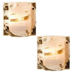 Pair of J.T. Kalmar of Murano Glass Brass Sconces, Austria, 1960