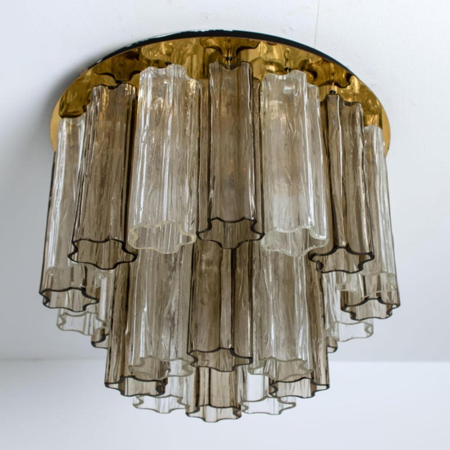 Pair of J.T Kalmar Smoked and Clear Glass Wall Lights, Austria, 1960 7