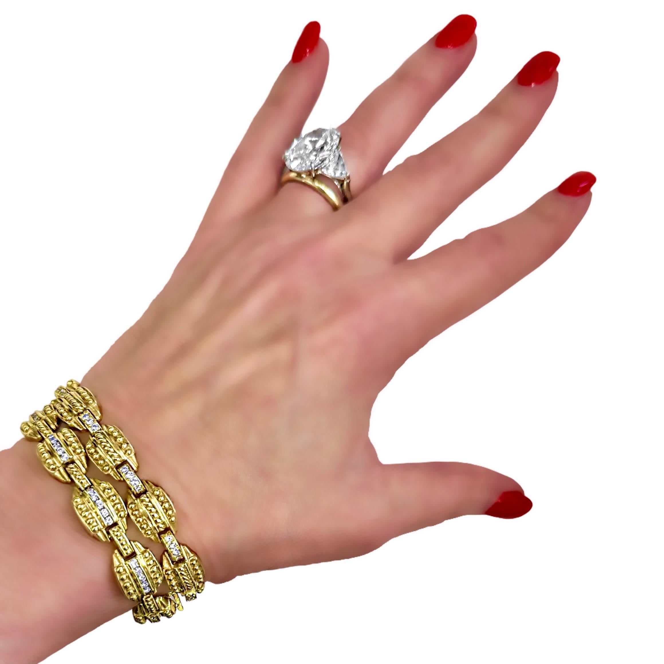 Judith Ripka Bracelets en or jaune 18 carats et diamants en vente 4