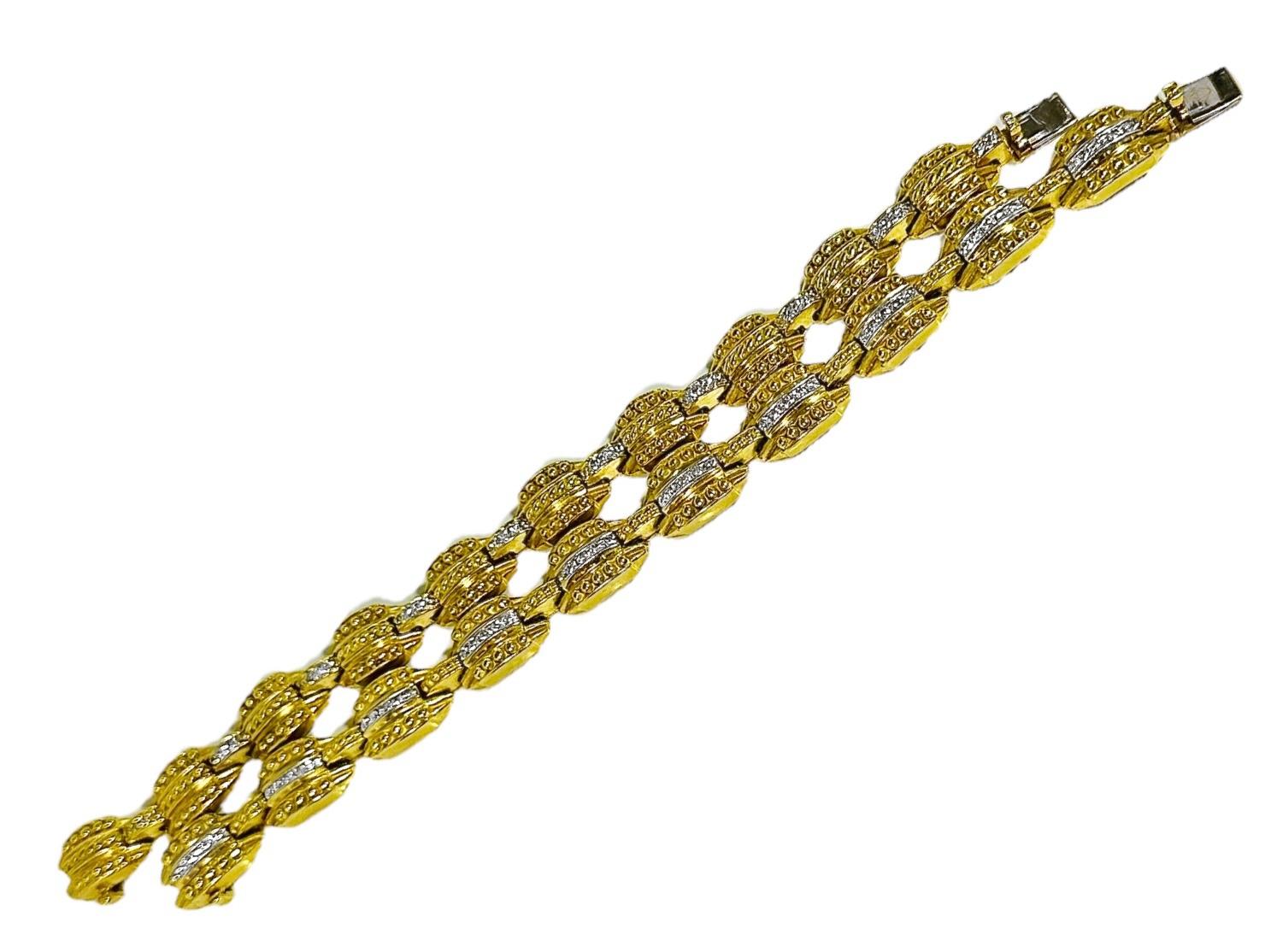 Taille brillant Judith Ripka Bracelets en or jaune 18 carats et diamants en vente
