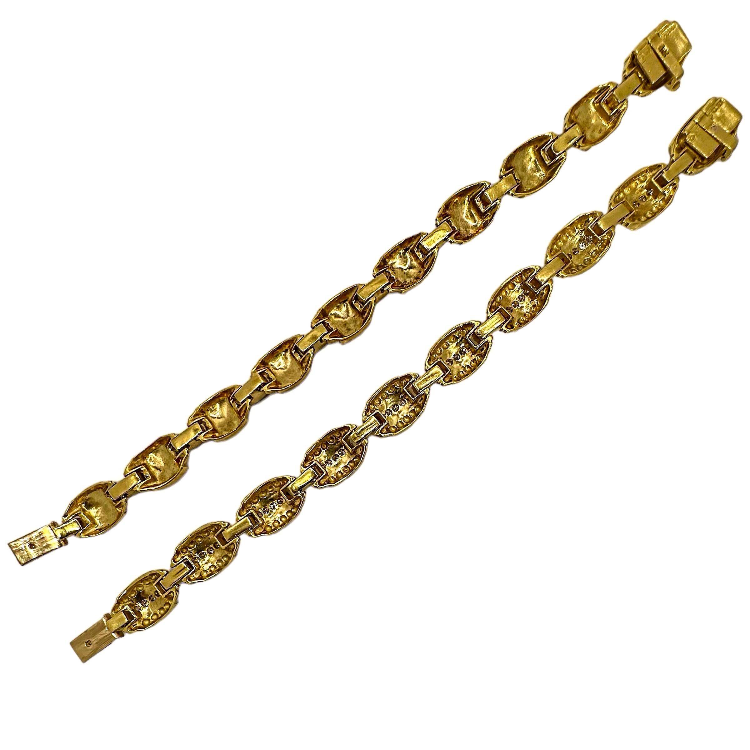 Judith Ripka Bracelets en or jaune 18 carats et diamants Bon état - En vente à Palm Beach, FL