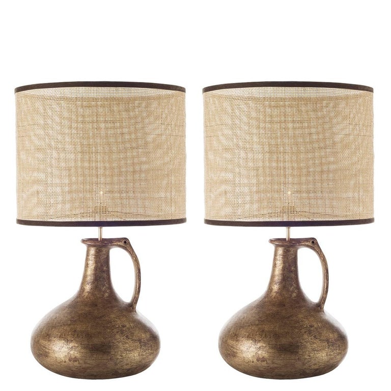 Pair of Jug Ceramic Table Lamps For Sale at 1stDibs