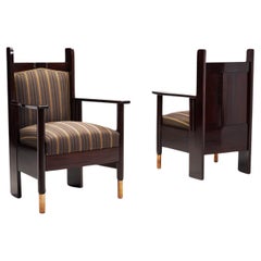 Pair of Jugend Armchairs by Bernhard Häkli, Finland 1910s