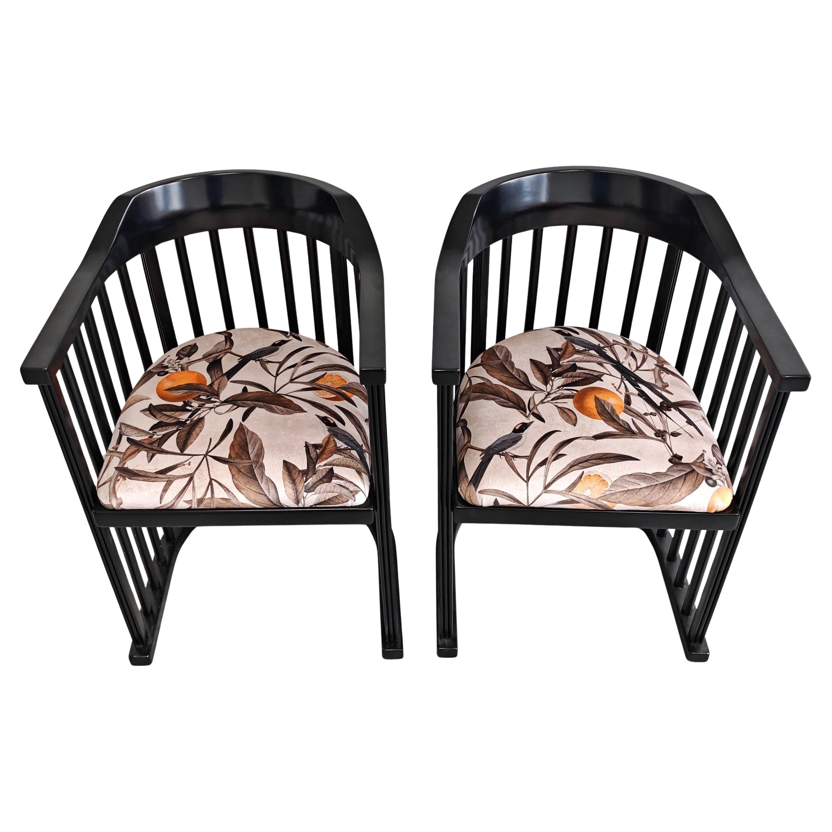 Pair of Jugendstil Armchairs in style of Josef Hoffmann, Austria 1910s