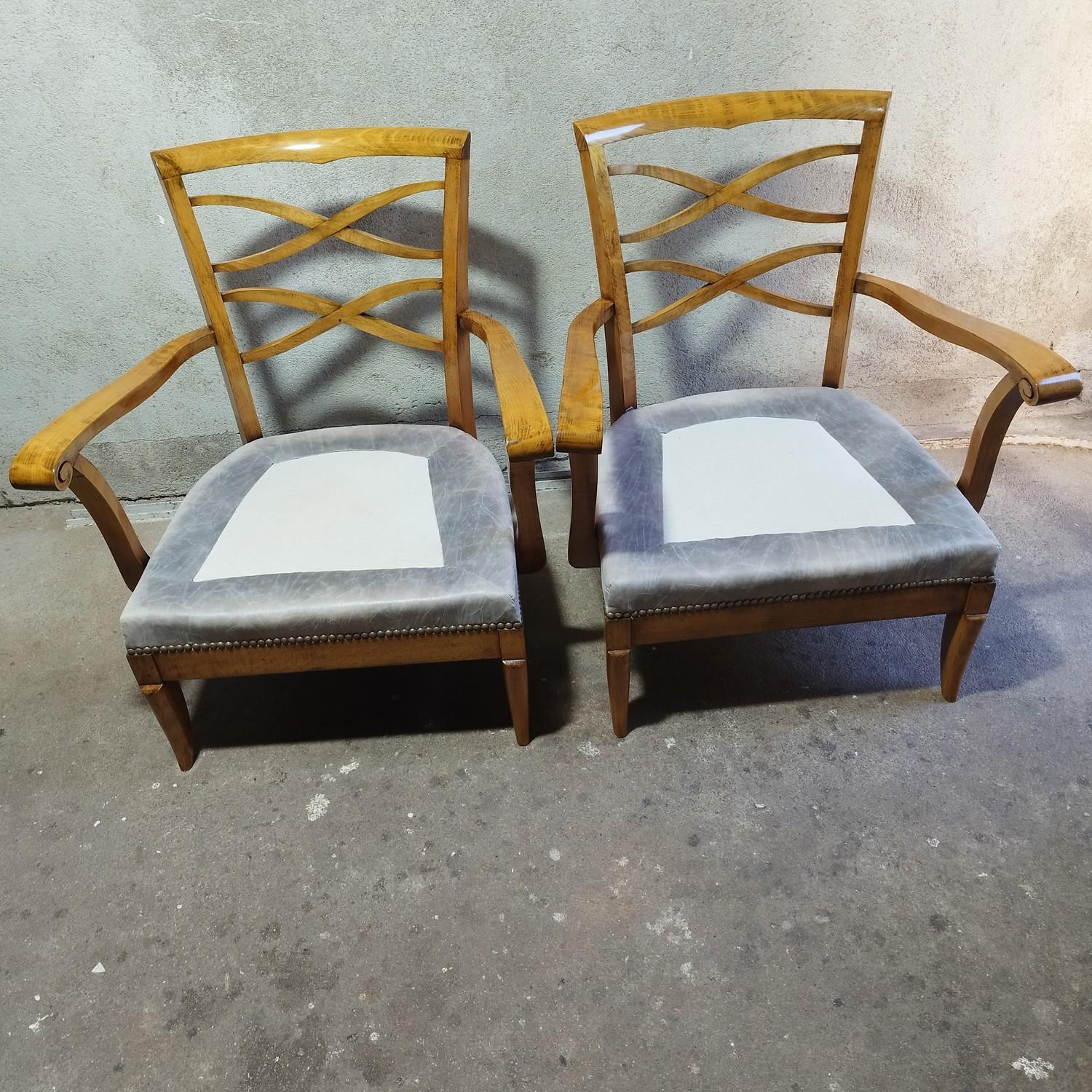 Pair of Jules Leleu armchairs In Good Condition In NANTES, FR