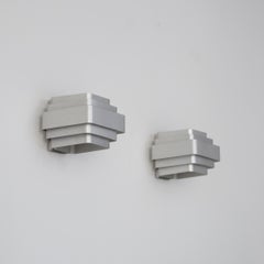 Paire de lampes murales en aluminium Jules Wabbes, années 1960