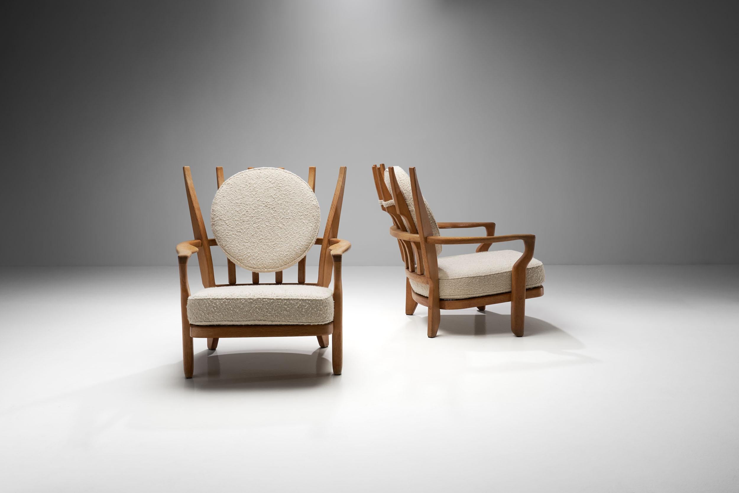 Mid-20th Century Pair of 'Juliette' Armchairs by Guillerme and Chambron, France, 1950s