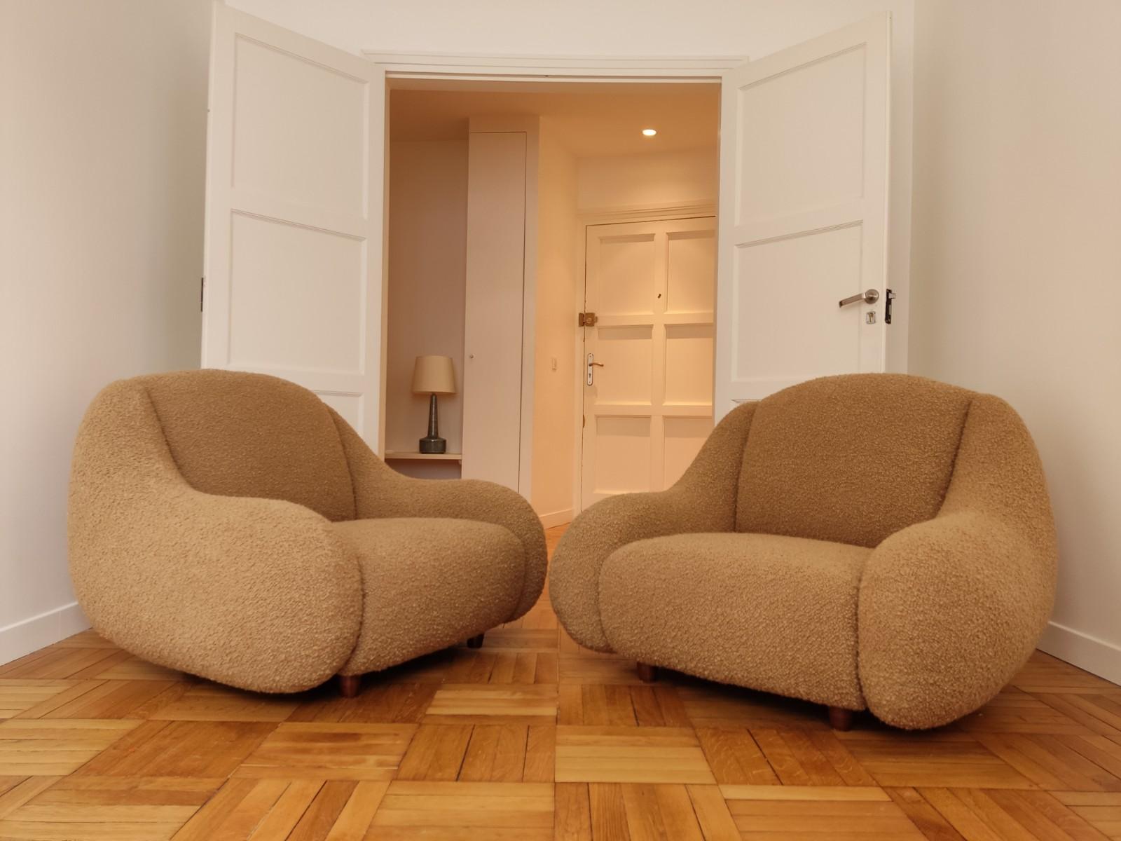 Pair of Dumbo armchairs / love seats - Italy 60s In Good Condition In Paris, FR