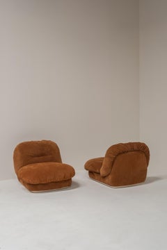Paar "Jumbo"-Lounge-Stühle von Alberto Rosselli für Saporiti Italia, Italien 197