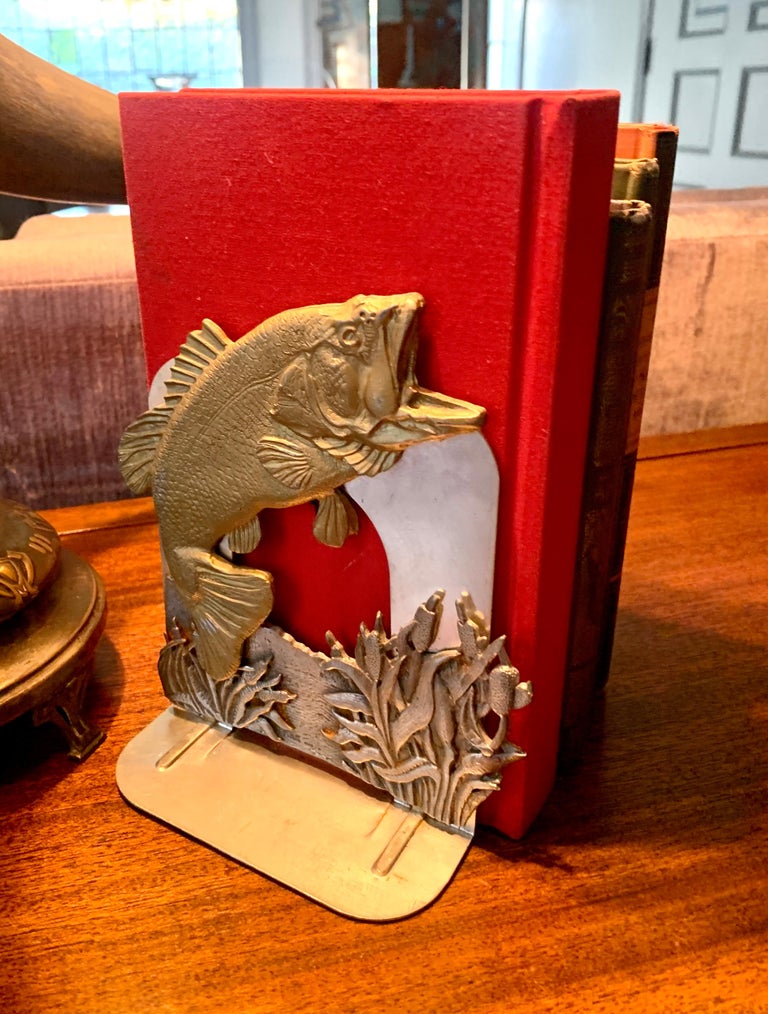 20th Century Pair of Jumping Fish Bookends For Sale