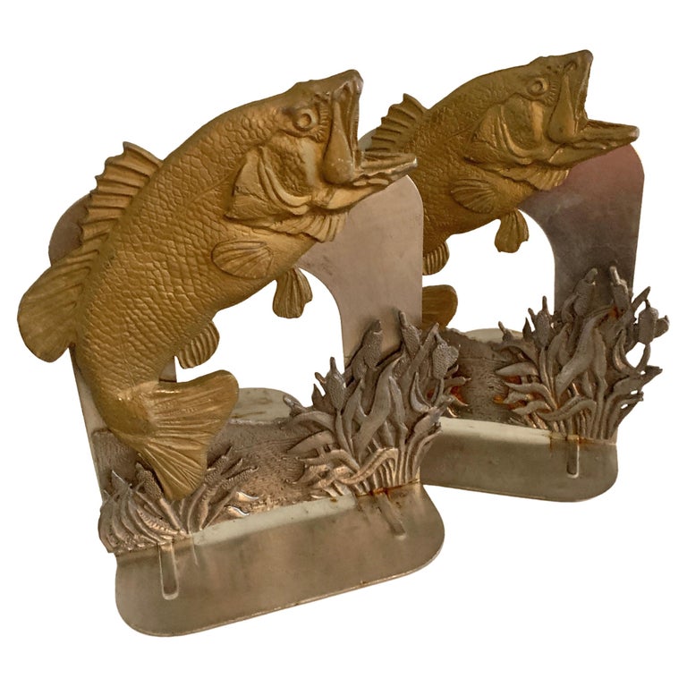 Pair of Jumping Fish Bookends For Sale